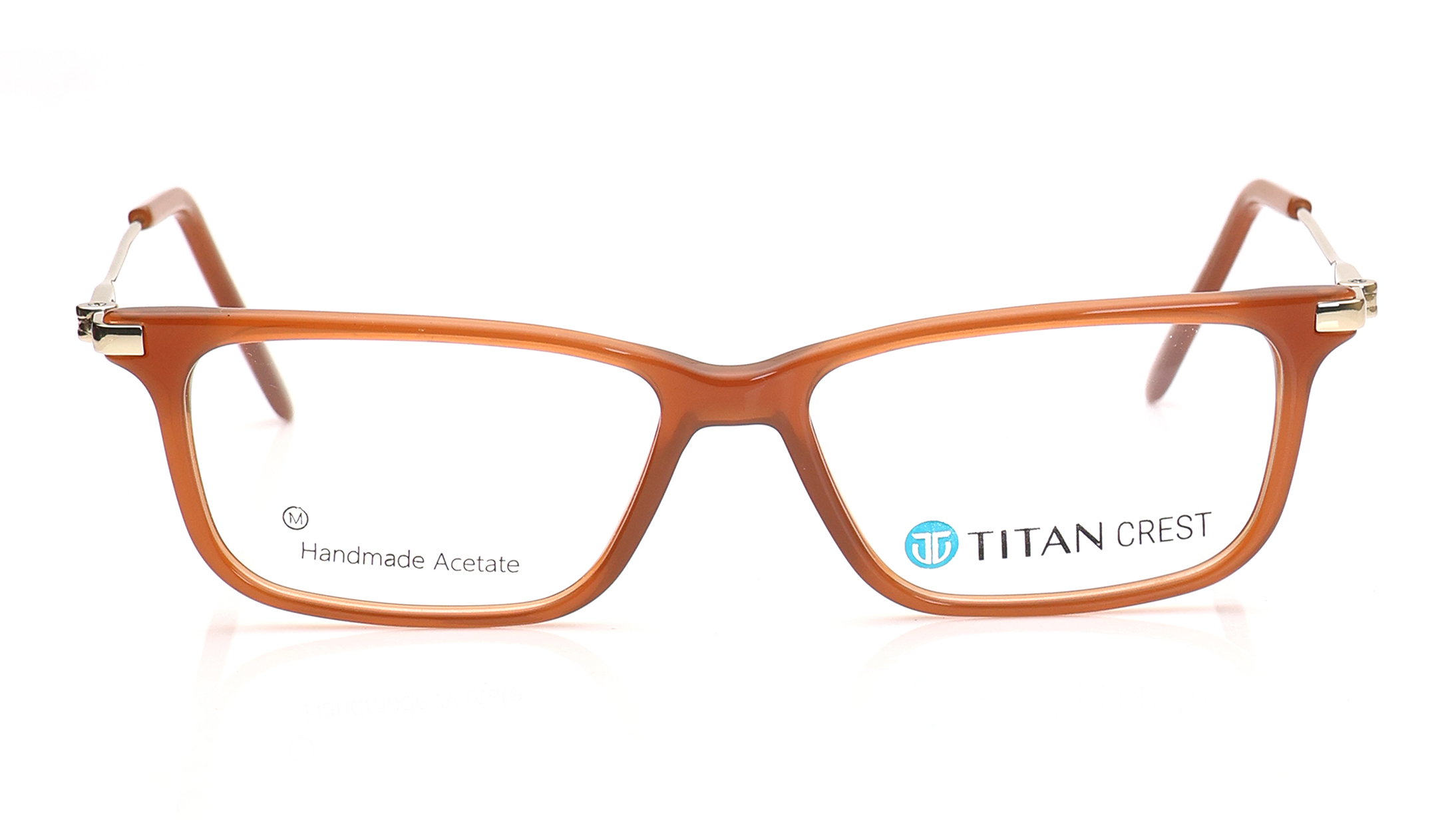 Image 1 of Brown Rectangle Eyeglasses for Men and Women from Titan Available at Titan Eye+