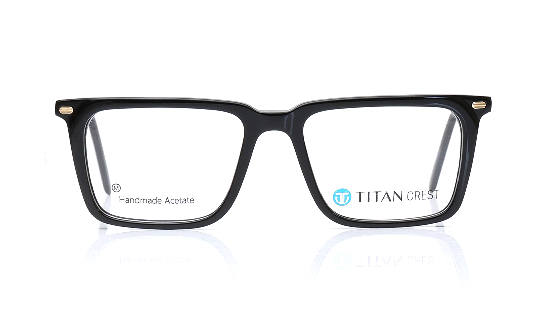 Image 1 of Black Square Eyeglasses for Men from Titan Available at Titan Eye+