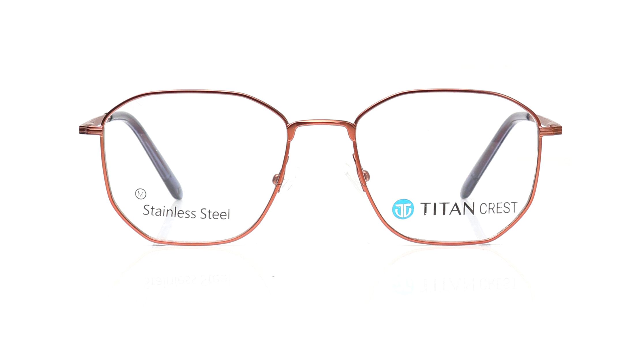 Image 1 of Brown Geometric Eyeglasses for Men from Titan Available at Titan Eye+