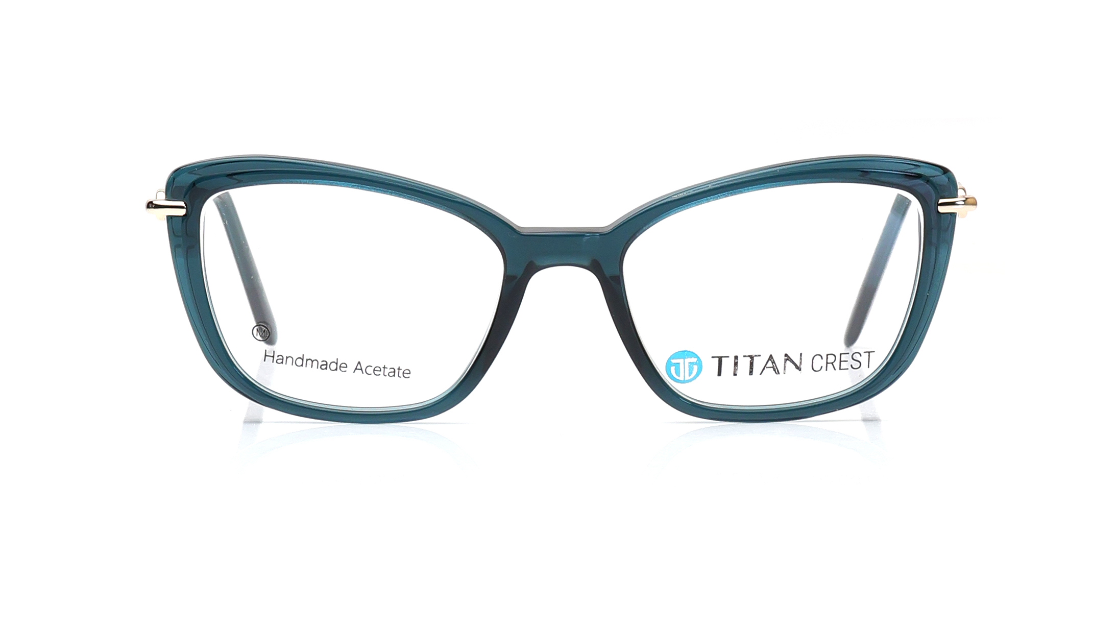 Image 1 of Green Cat Eye Eyeglasses for Women from Titan Available at Titan Eye+