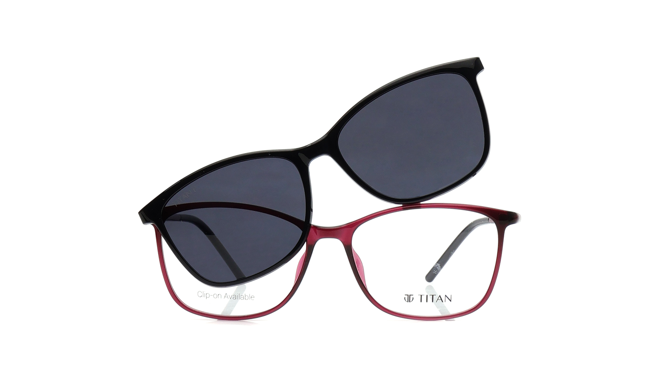 Image 1 of Pink Square Eyeglasses for Men and Women from Titan Available at Titan Eye+
