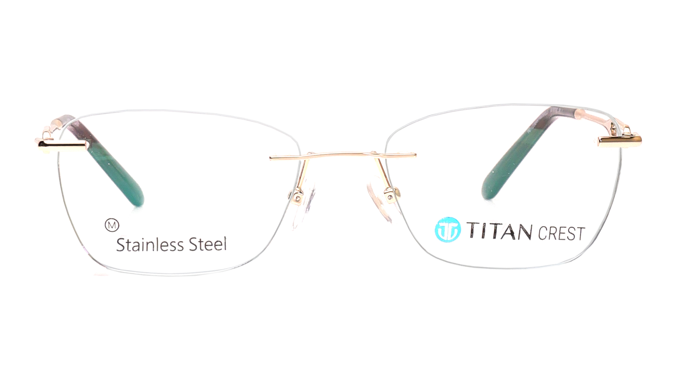 Image 1 of Gold Cat Eye Eyeglasses for Women from Titan Available at Titan Eye+