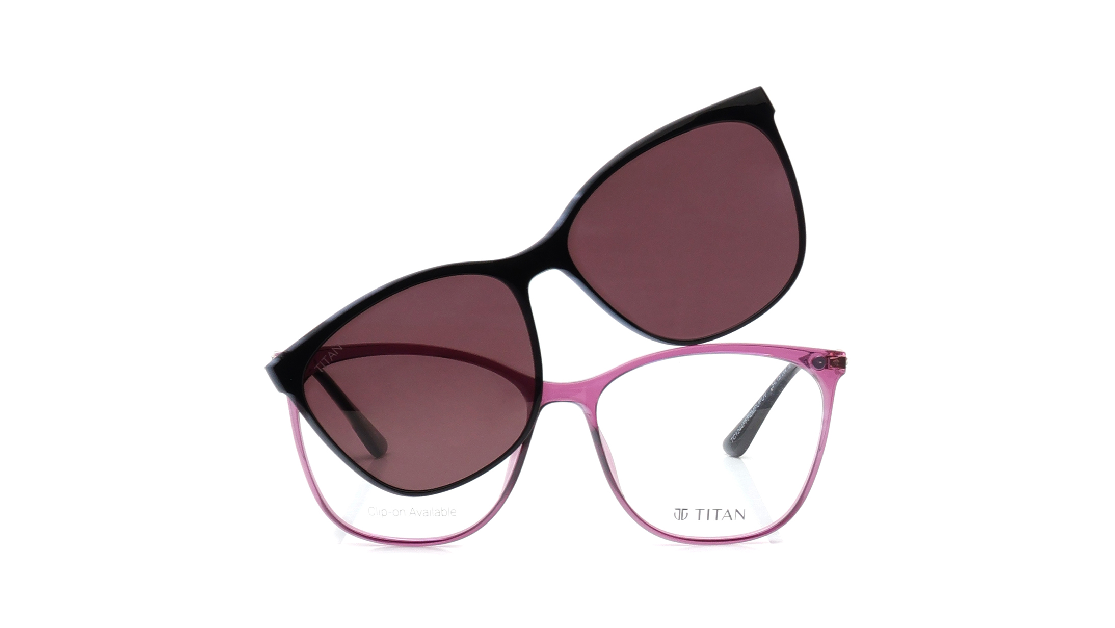 Image 1 of Pink CatEye Eyeglasses for Women from Titan Available at Titan Eye+