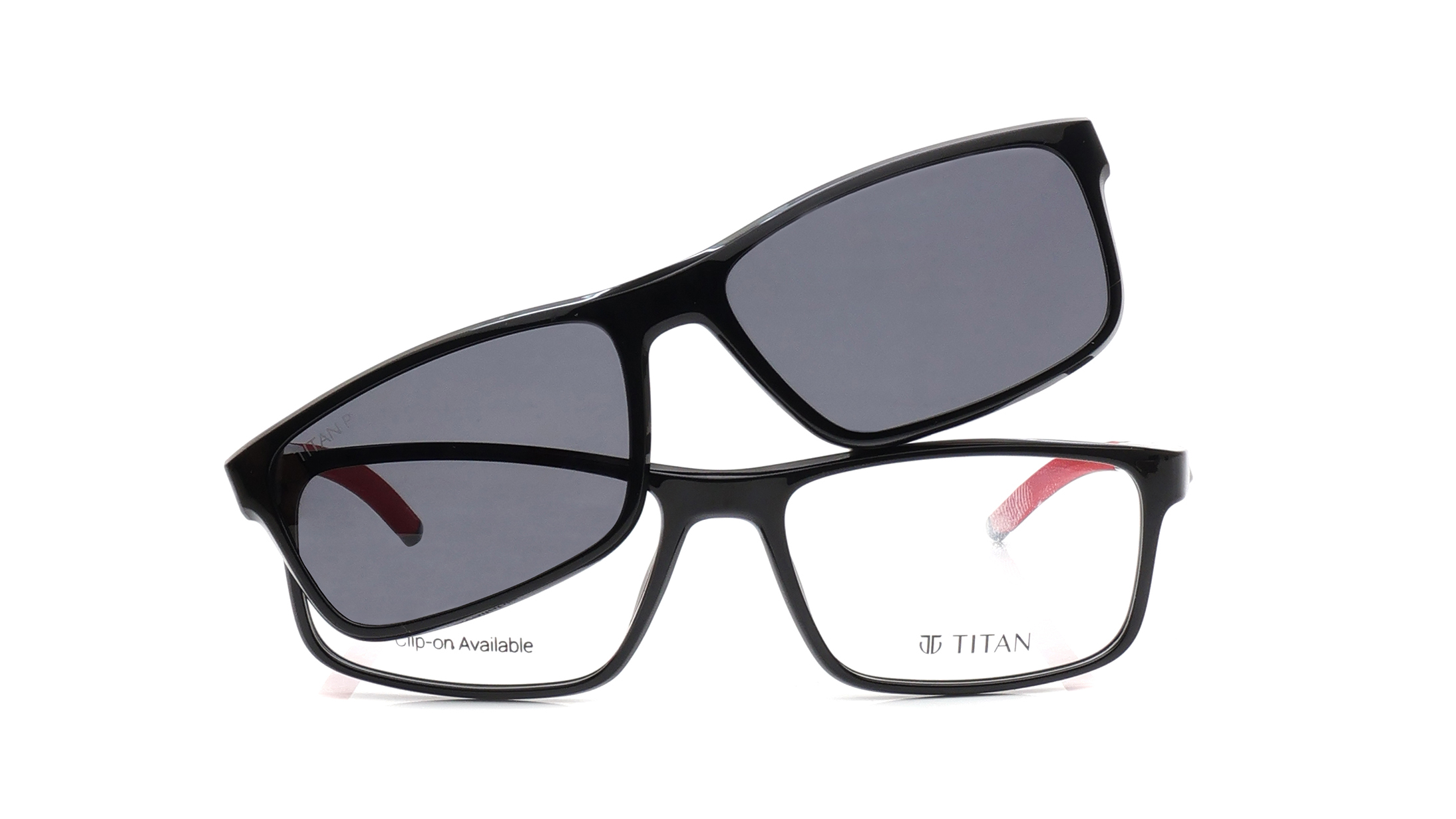Image 1 of Black Rectangle Eyeglasses for Women from Titan Available at Titan Eye+