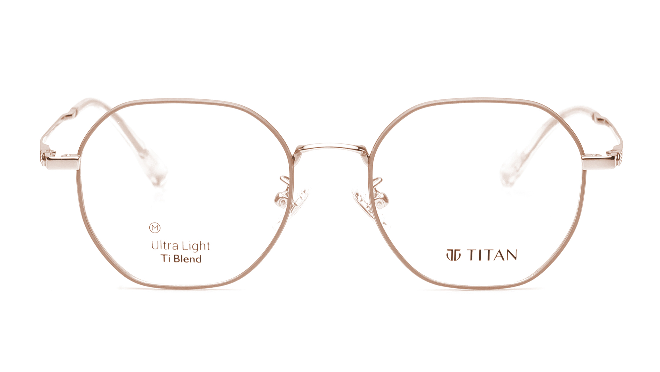 Image 1 of Pink Geometric Eyeglasses for Men and Women from Titan Available at Titan Eye+