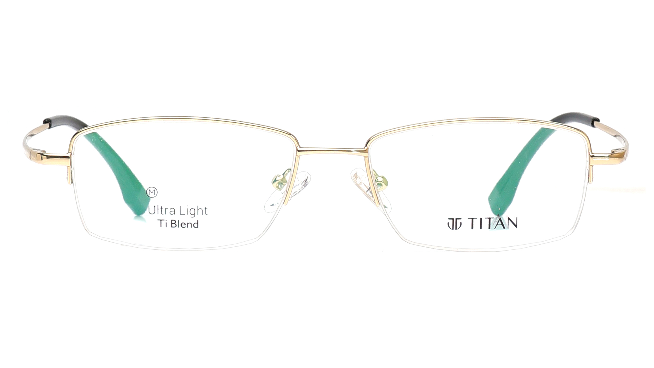 Image 1 of Gold Rectangle Eyeglasses for Men and Women from Titan Available at Titan Eye+