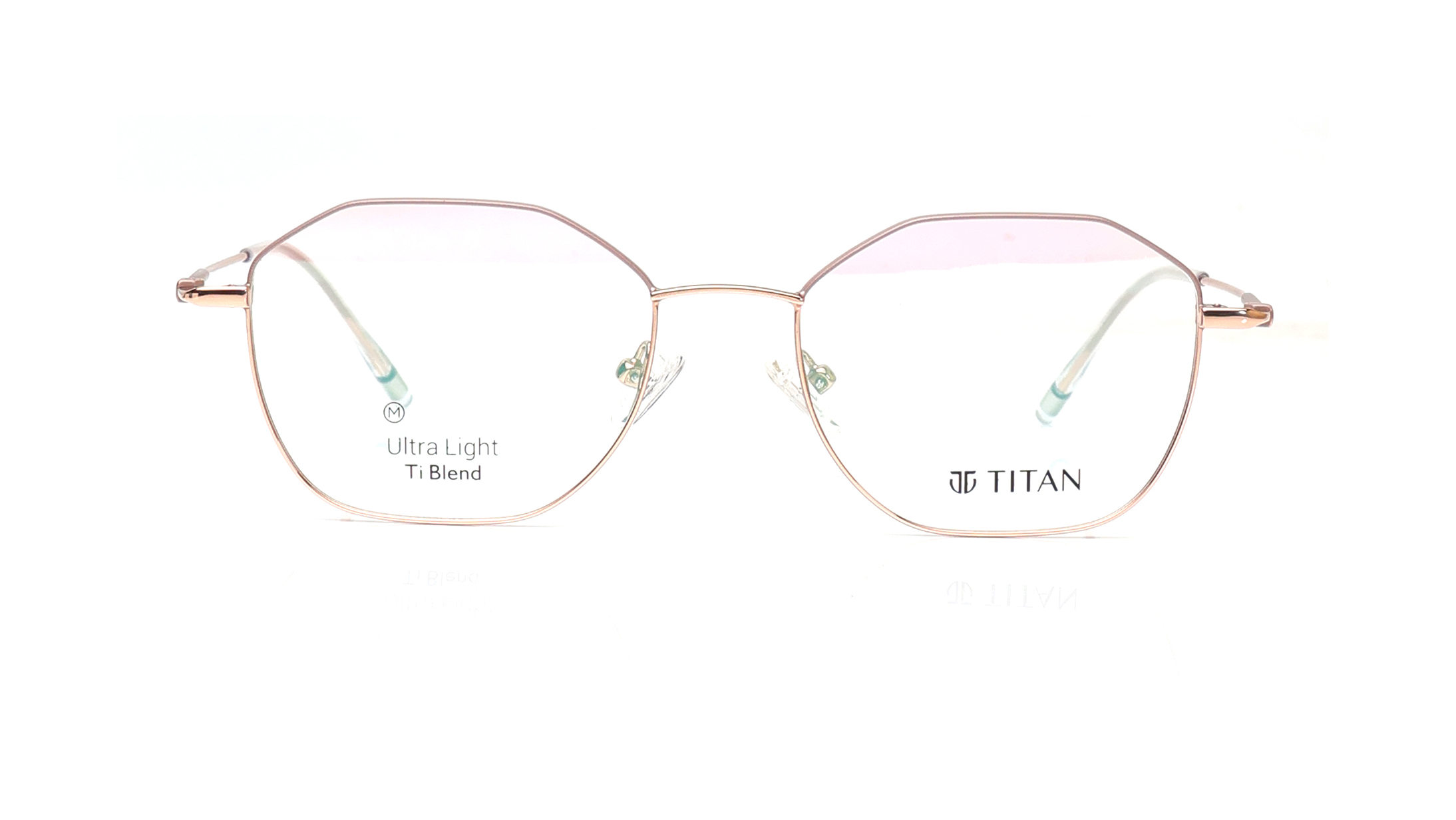 Image 1 of Rose Gold Geometric Eyeglasses for Women from Titan Available at Titan Eye+