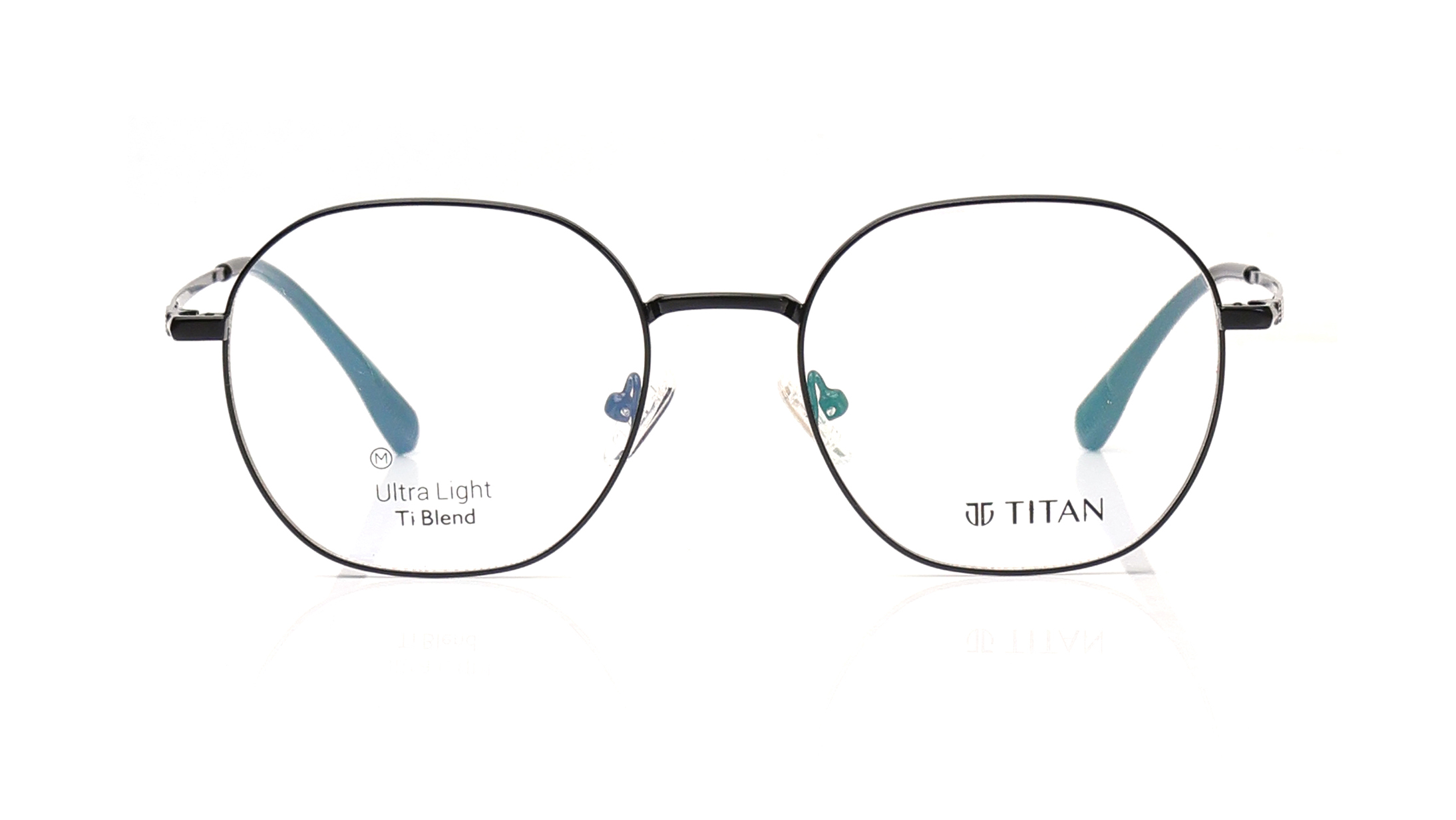 Image 1 of Black Round Eyeglasses for Men and Women from Titan Available at Titan Eye+