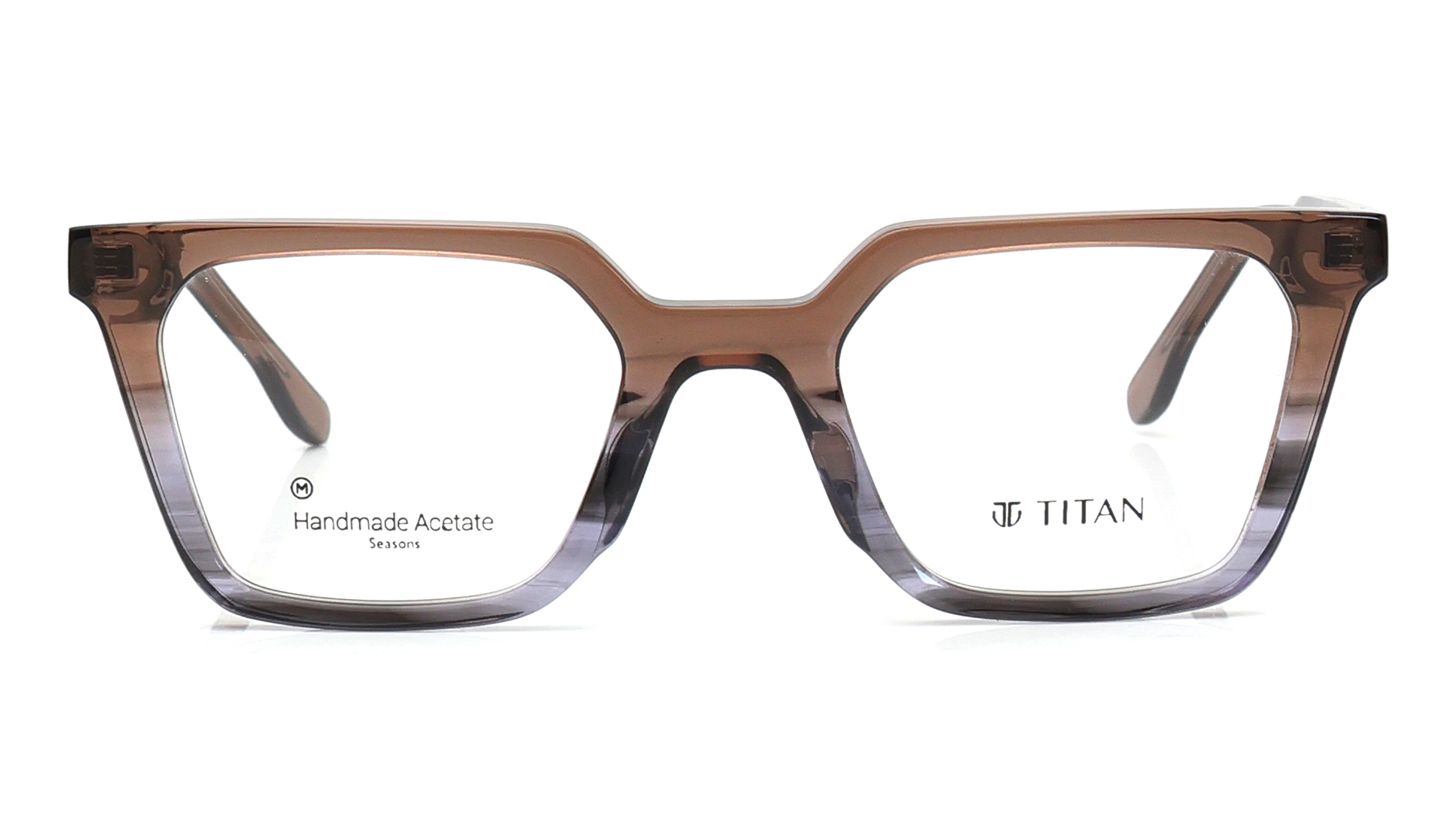 Image 1 of Brown Geometric Eyeglasses for Men and Women from Titan Available at Titan Eye+