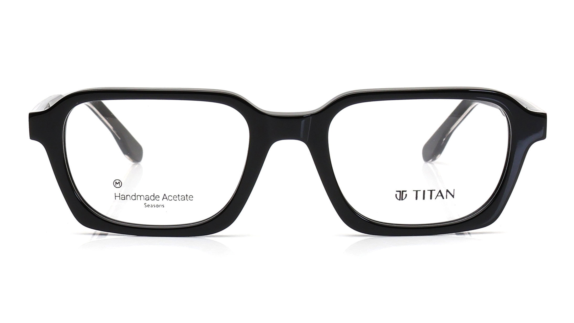 Image 1 of Black Rectangle Eyeglasses for Men from Titan Available at Titan Eye+