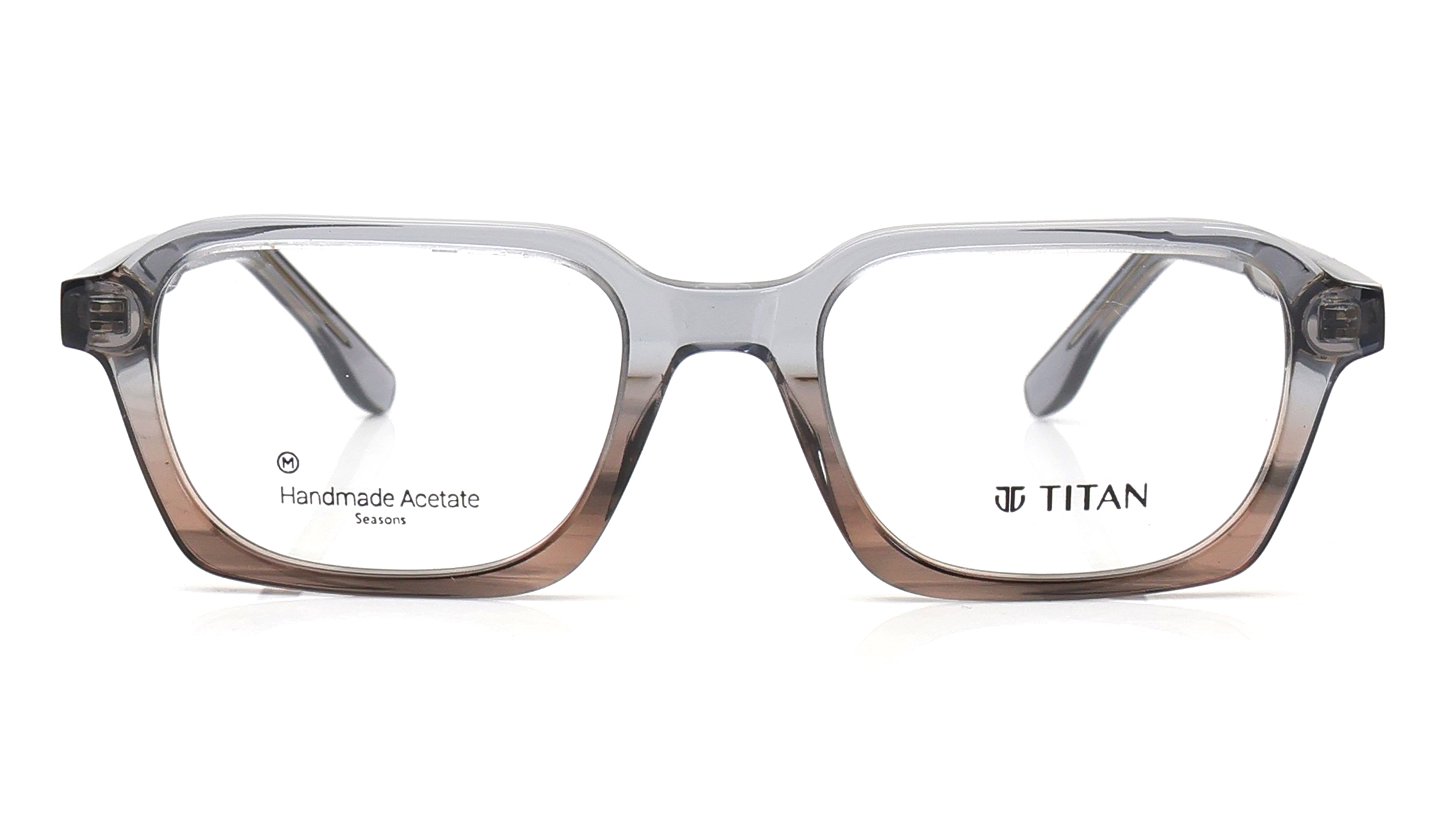 Image 1 of Grey Rectangle Eyeglasses for Men from Titan Available at Titan Eye+