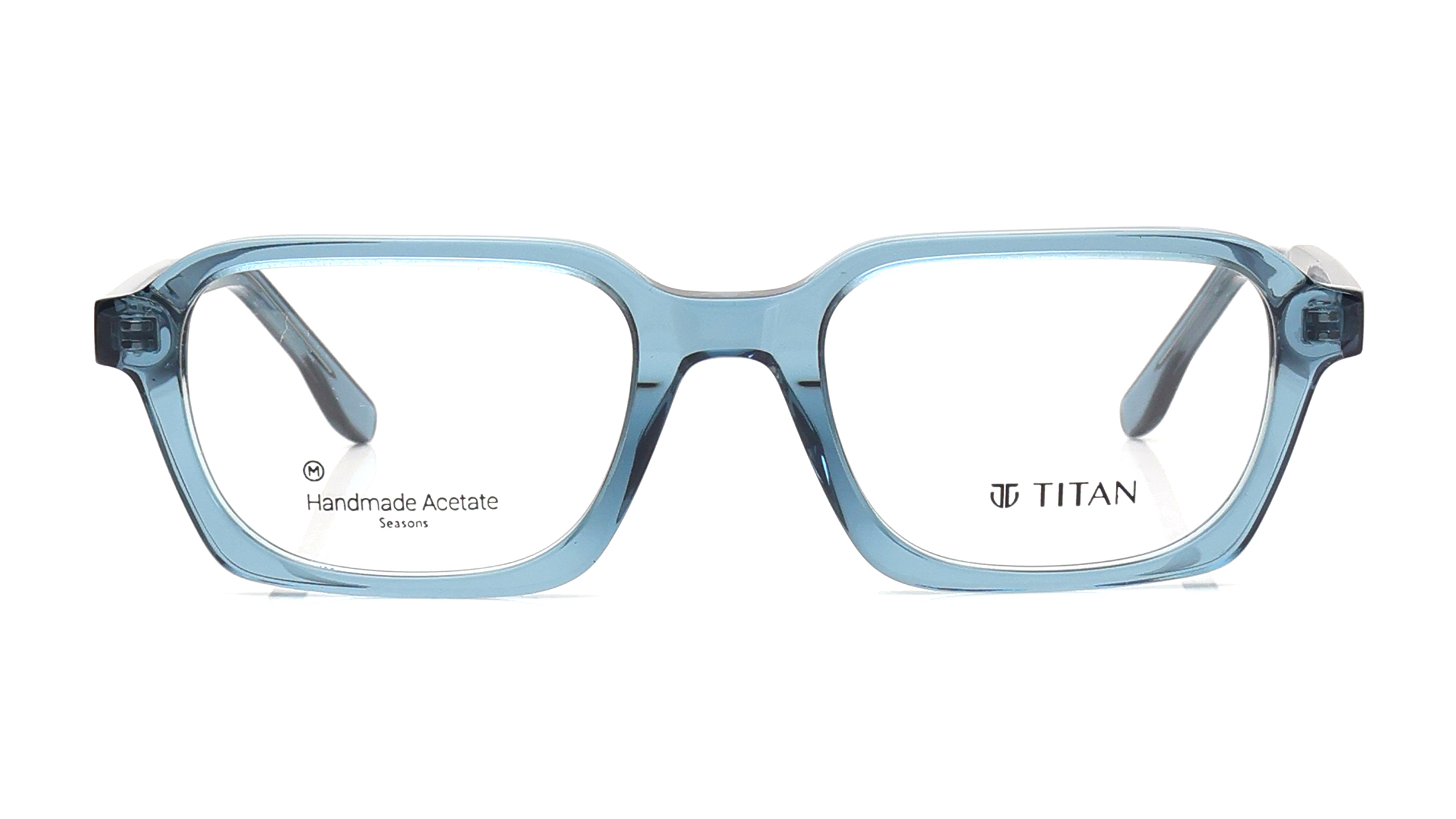 Image 1 of Blue Rectangle Eyeglasses for Men from Titan Available at Titan Eye+