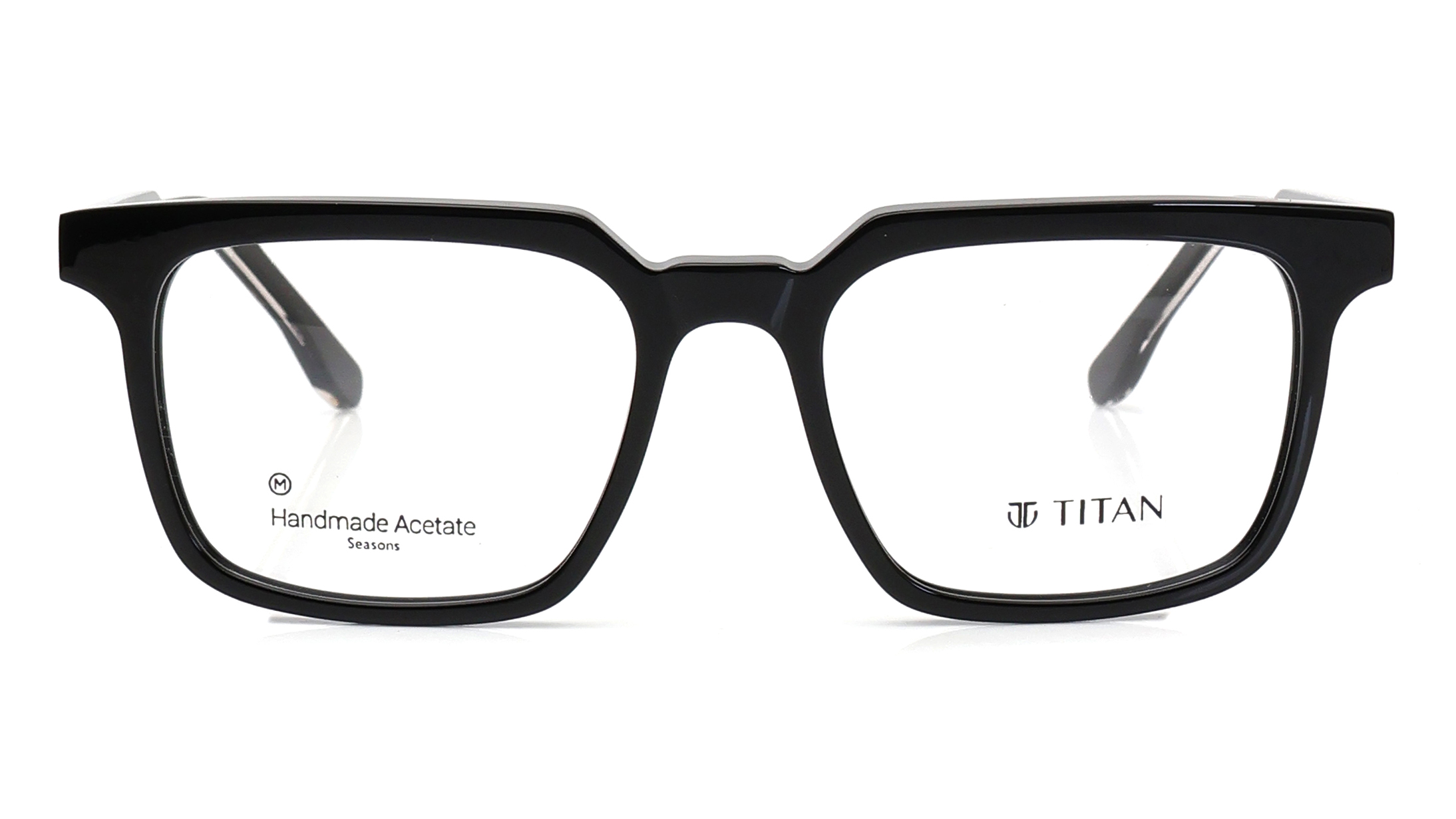Image 1 of Black Rectangle Eyeglasses for Men and Women from Titan Available at Titan Eye+