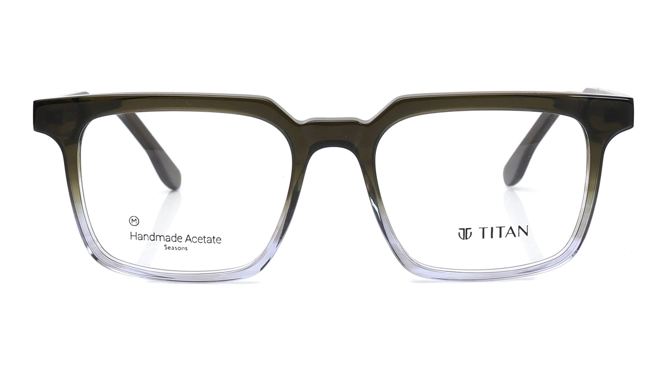 Image 1 of Green Rectangle Eyeglasses for Men and Women from Titan Available at Titan Eye+