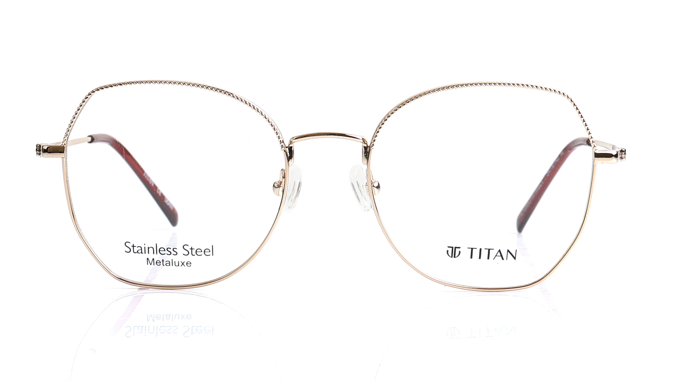 Image 1 of Black Geometric Eyeglasses for Men and Women from Titan Available at Titan Eye+