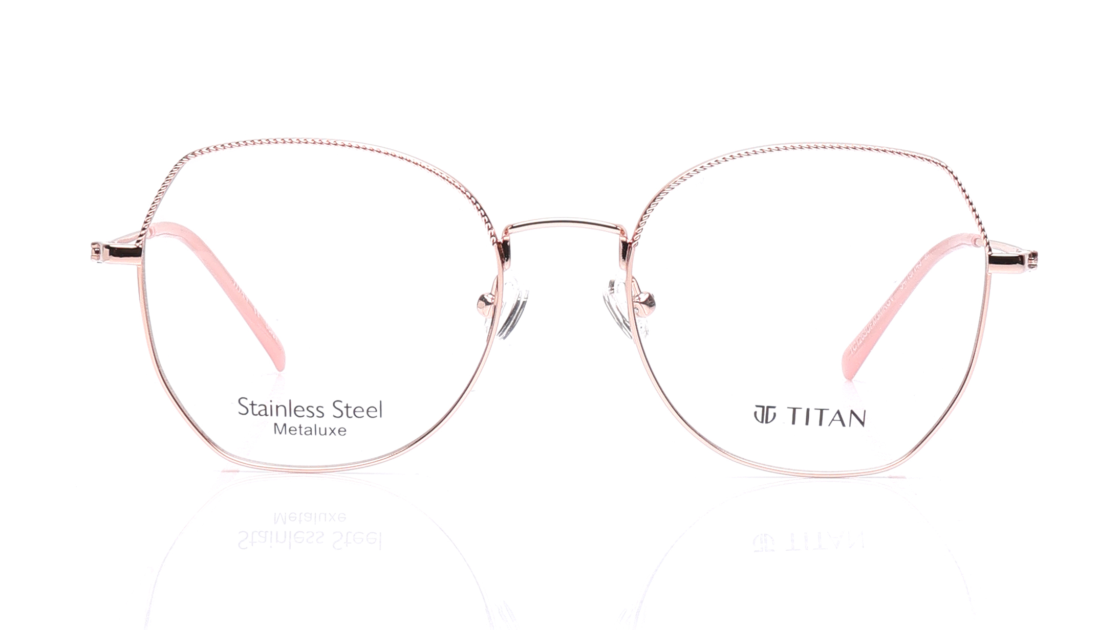 Image 1 of Brown Geometric Eyeglasses for Men and Women from Titan Available at Titan Eye+