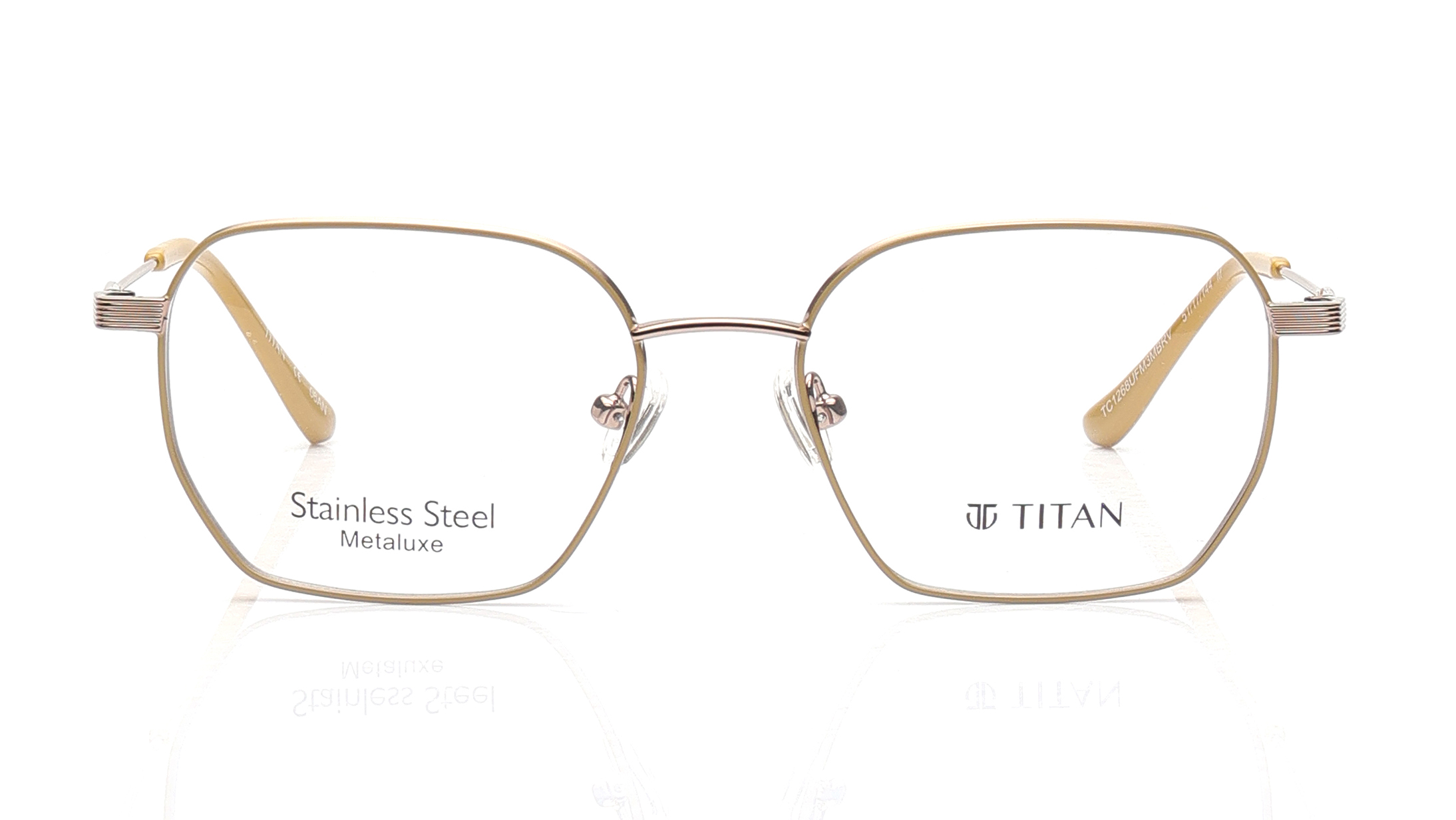 Image 1 of Brown Square Eyeglasses for Men and Women from Titan Available at Titan Eye+