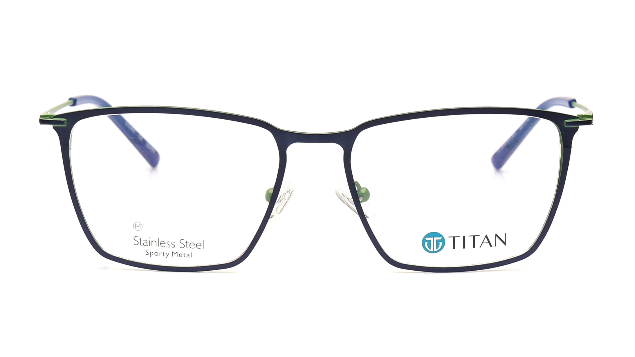 Image 1 of Blue Square Eyeglasses for Men from Titan Available at Titan Eye+