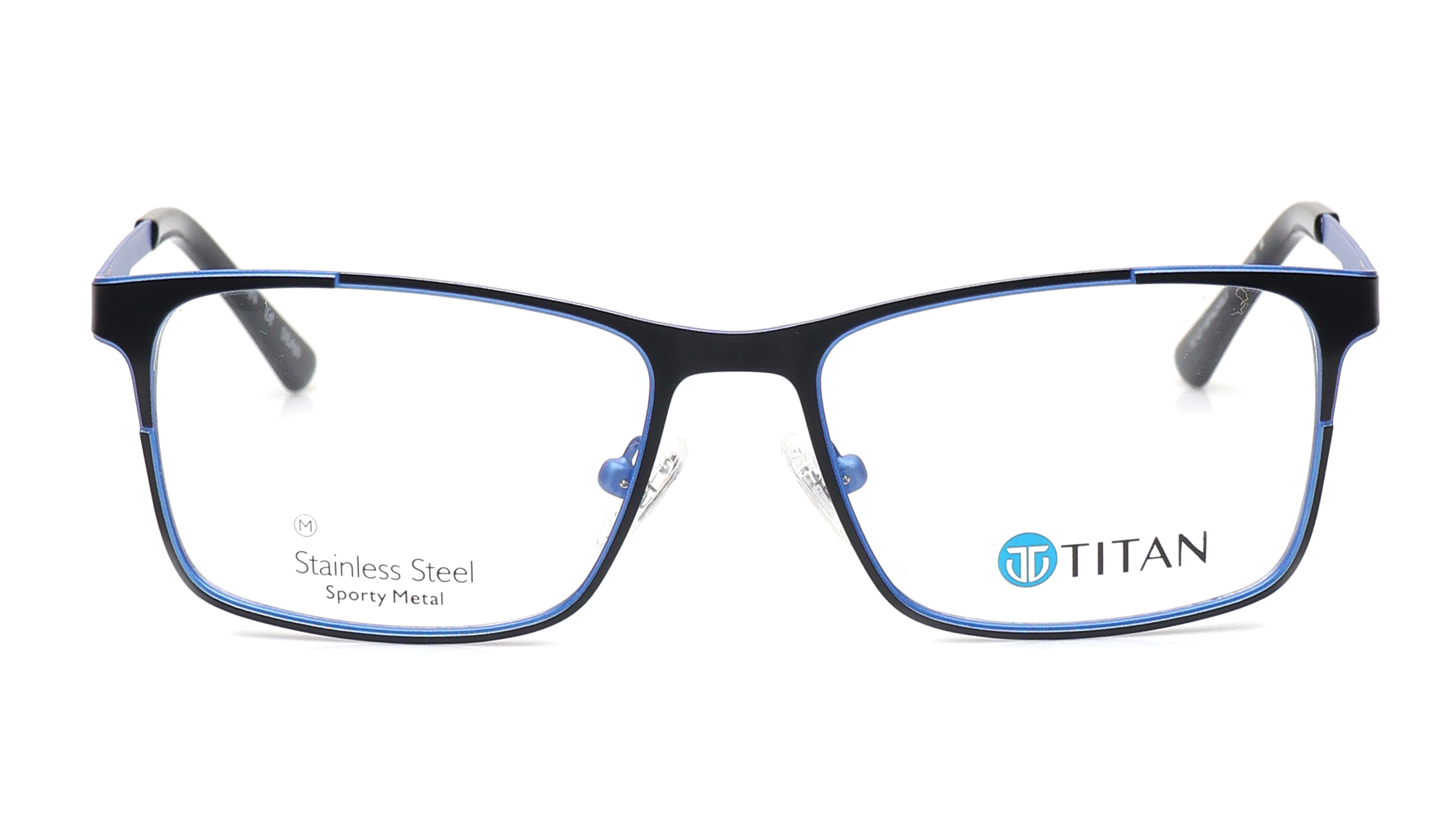 Image 1 of Black Rectangle Eyeglasses for Men from Titan Available at Titan Eye+