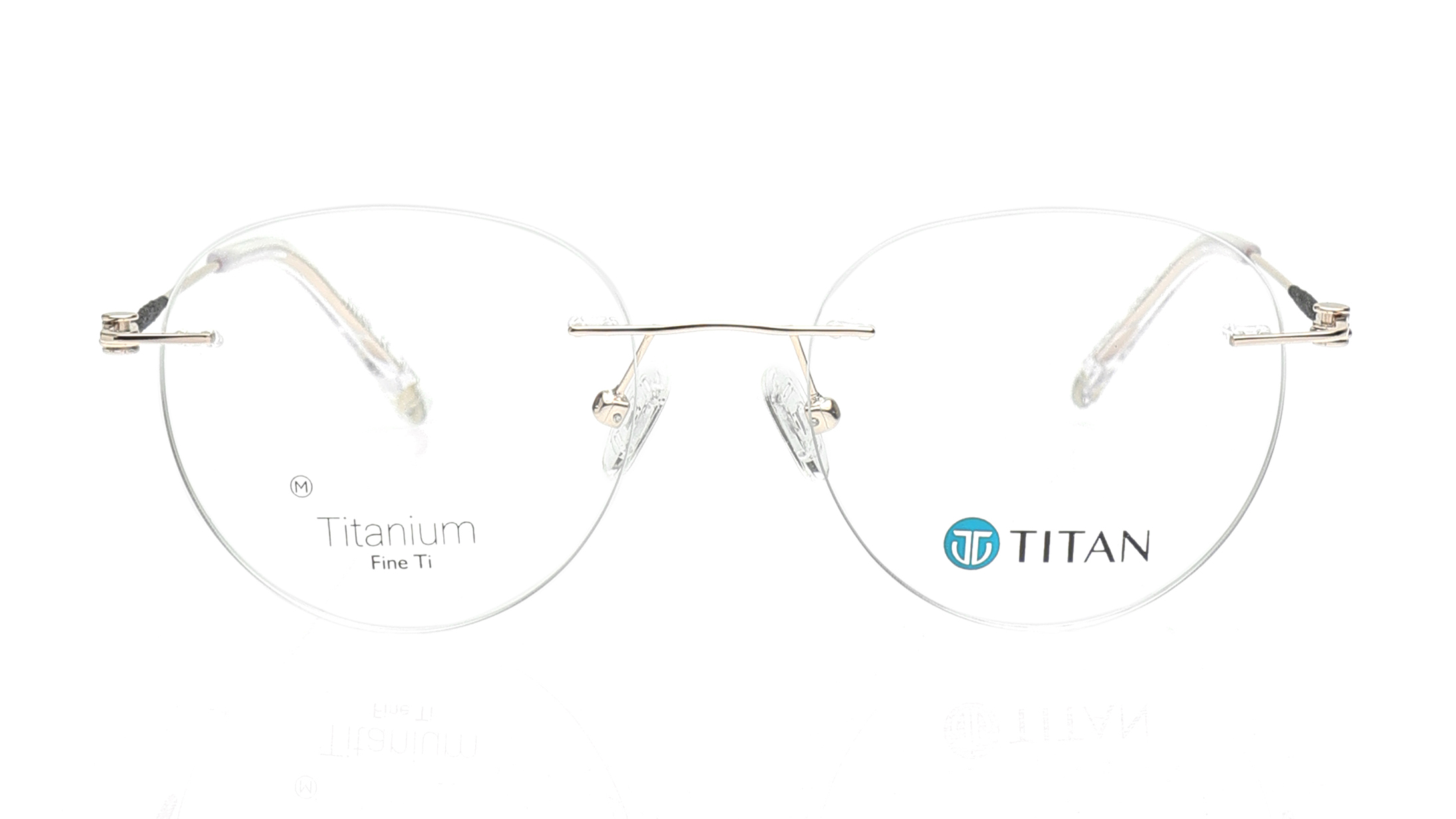 Image 1 of Gold Round Eyeglasses for Women from Titan Available at Titan Eye+