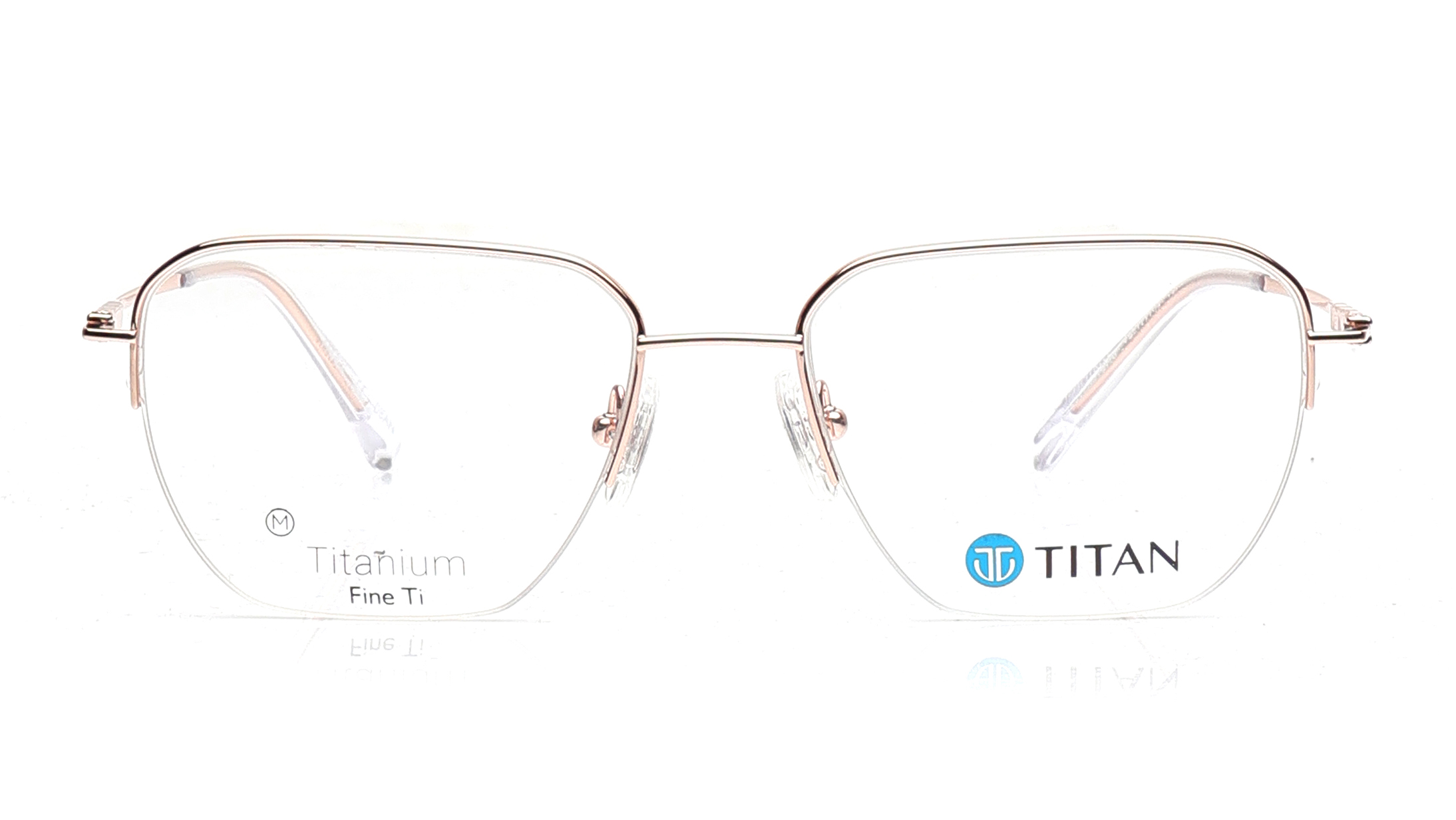 Image 1 of Rose Gold Square Eyeglasses for Women from Titan Available at Titan Eye+