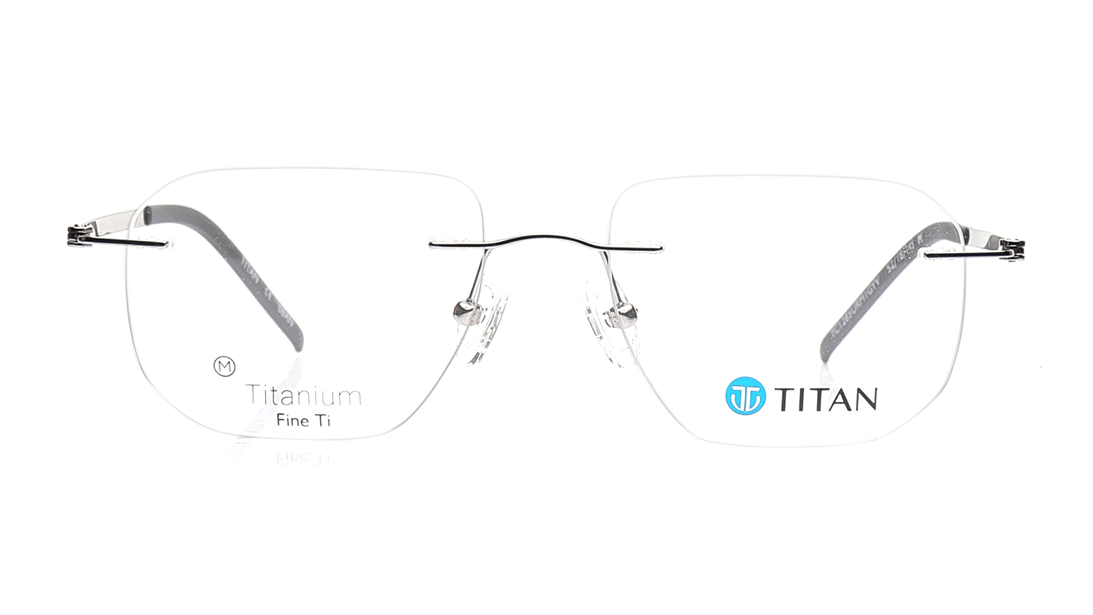 Image 1 of Gun Metal Square Eyeglasses for Men and Women from Titan Available at Titan Eye+