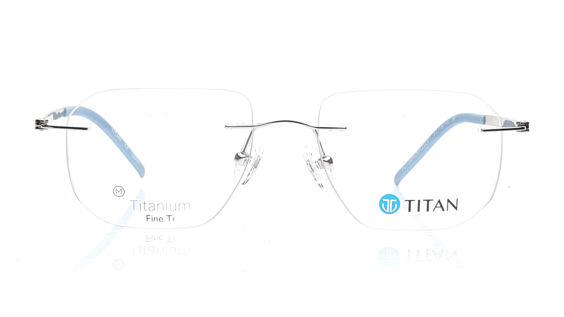 Image 1 of Silver Square Eyeglasses for Men and Women from Titan Available at Titan Eye+