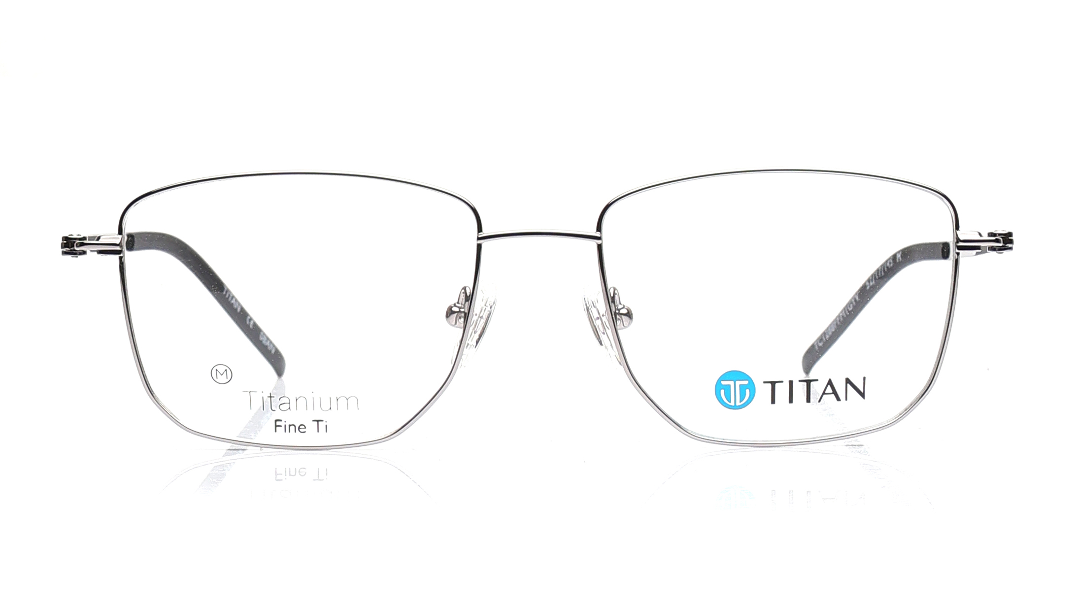 Image 1 of Gun Metal Square Eyeglasses for Women from Titan Available at Titan Eye+