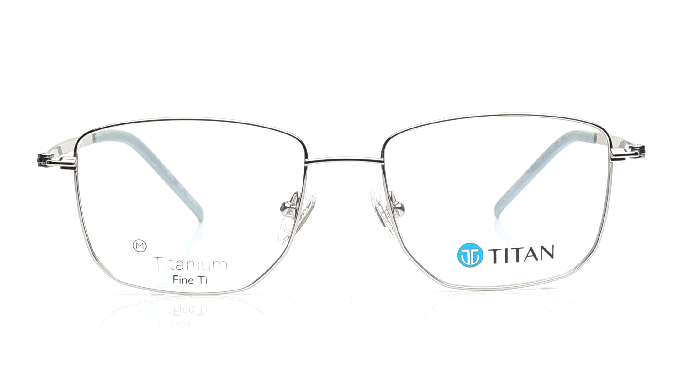 Image 1 of Silver Square Eyeglasses for Women from Titan Available at Titan Eye+