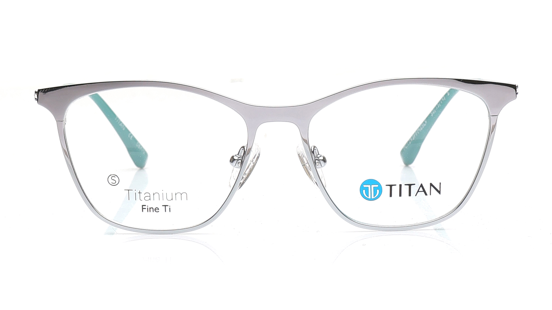 Image 1 of Silver CatEye Eyeglasses for Women from Titan Available at Titan Eye+