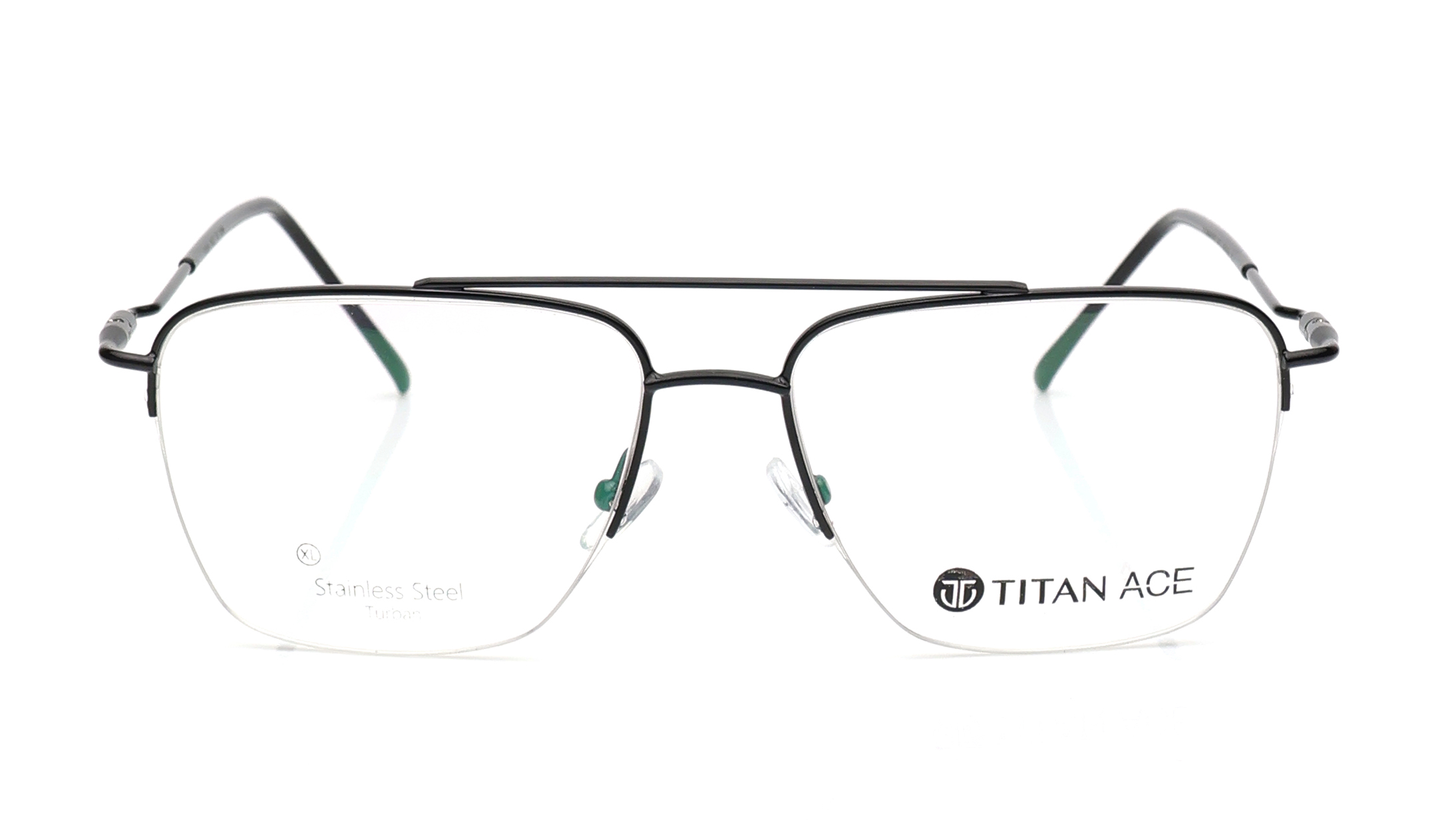 Image 1 of Black Navigator Eyeglasses for Men from Ace by Titan Available at Titan Eye+
