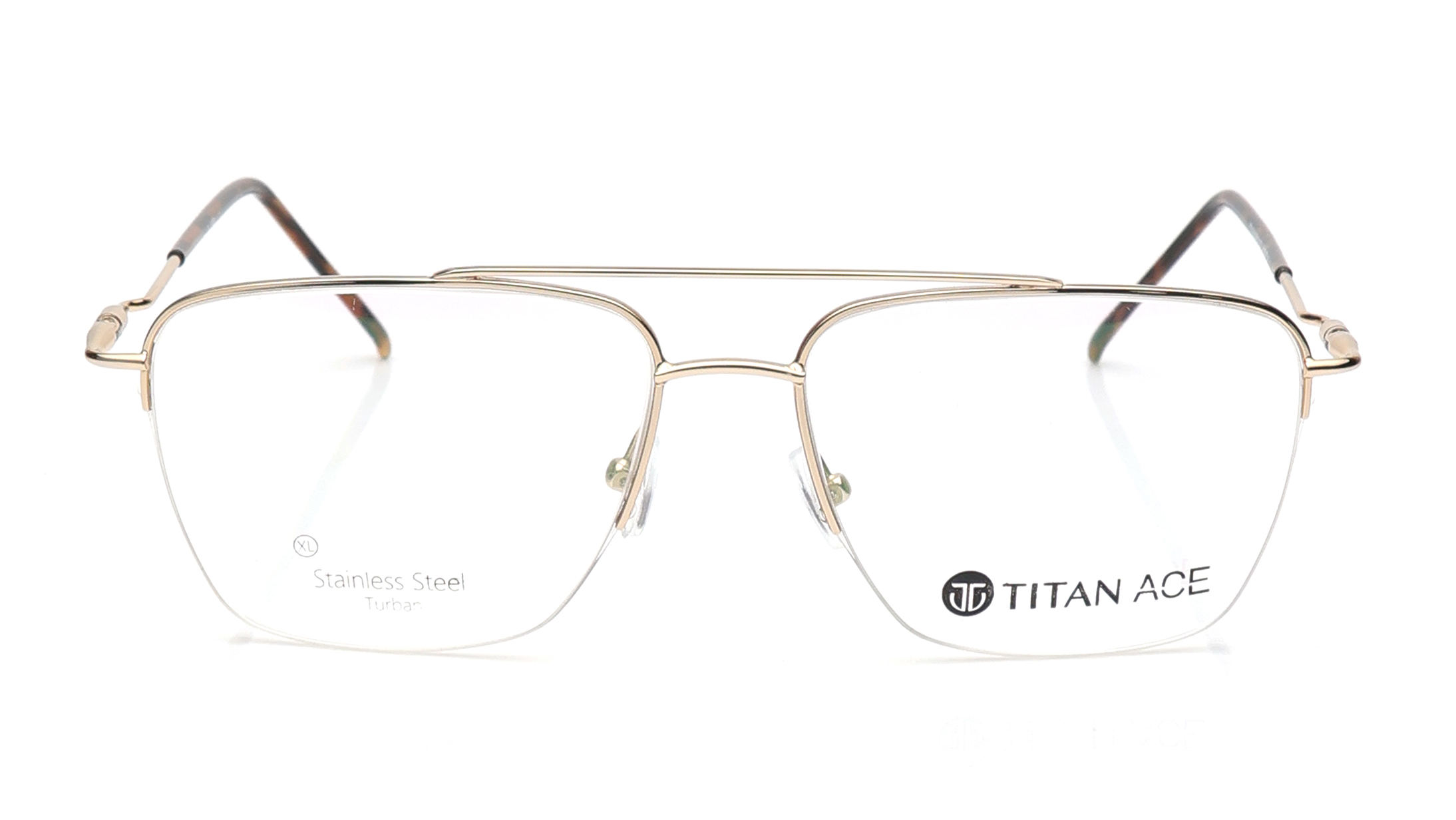 Image 1 of Gold Navigator Eyeglasses for Men from Ace by Titan Available at Titan Eye+
