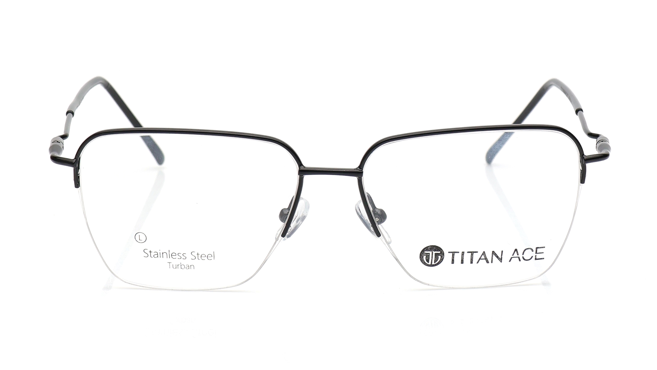 Image 1 of Black Square Eyeglasses for Men from Ace by Titan Available at Titan Eye+