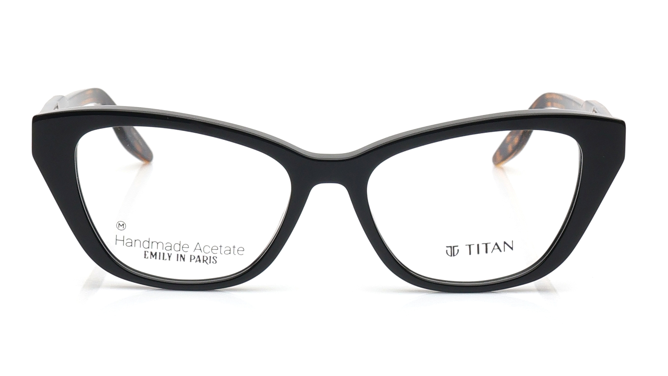 Image 1 of Black CatEye Eyeglasses for Women from Titan Available at Titan Eye+
