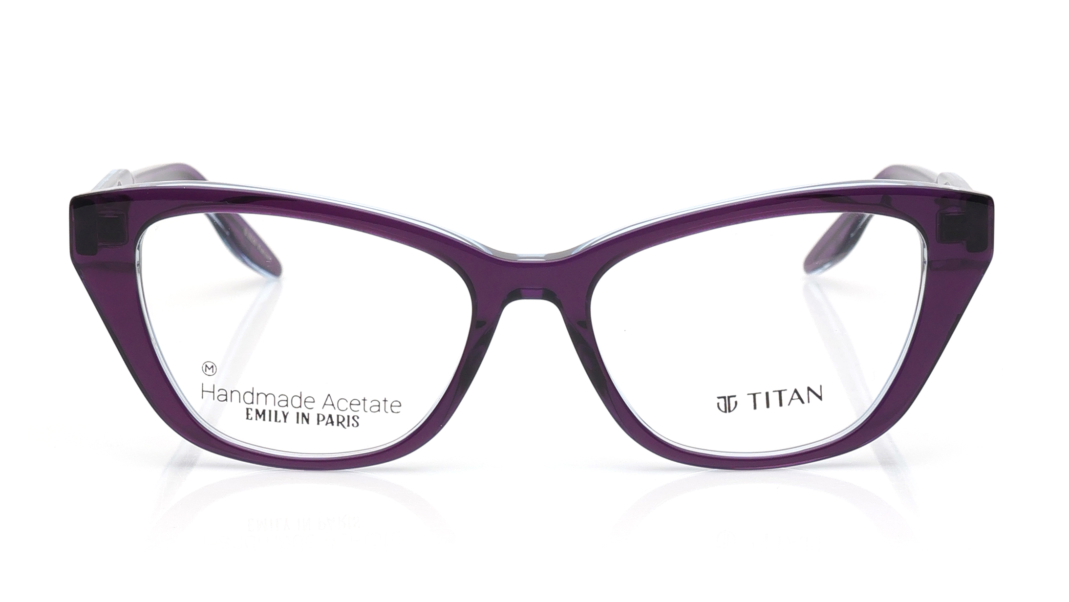 Image 1 of Blue CatEye Eyeglasses for Women from Titan Available at Titan Eye+