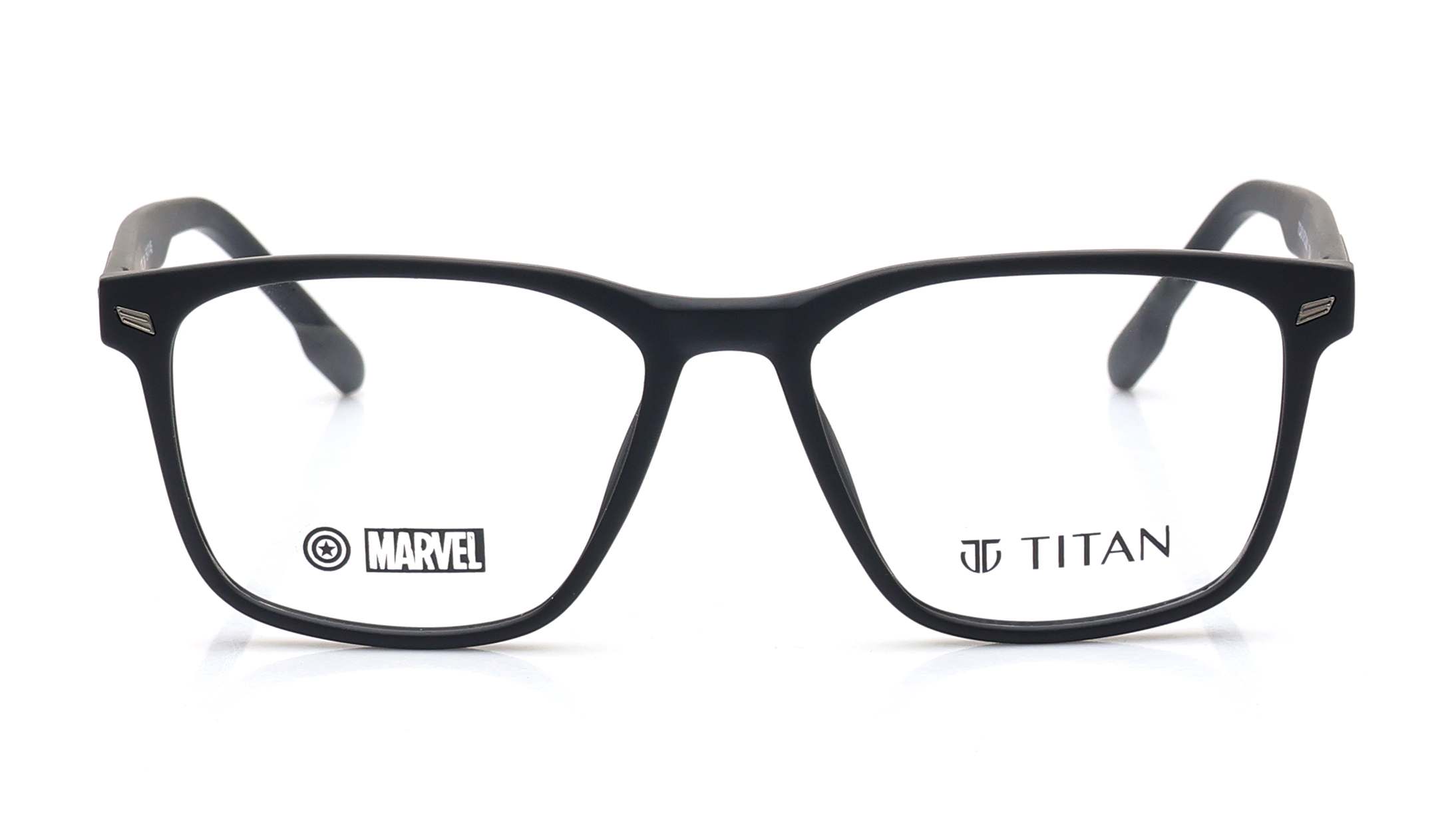 Image 1 of Black Square Eyeglasses for Men from Titan Available at Titan Eye+