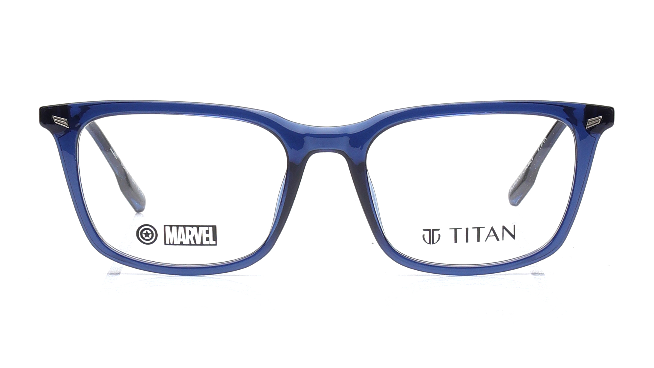 Image 1 of Blue Rectangle Eyeglasses for Men from Titan Available at Titan Eye+