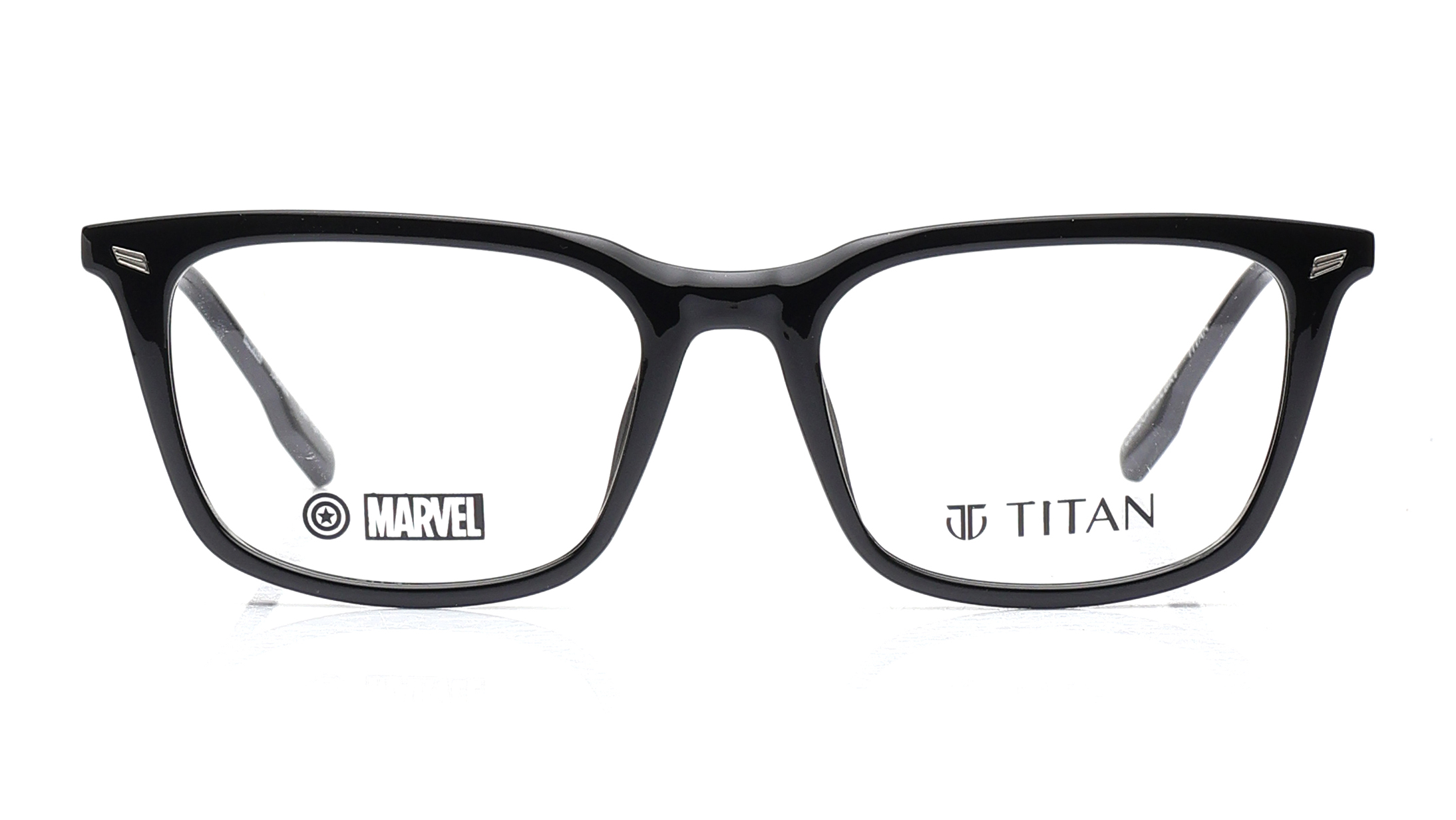 Image 1 of Black Rectangle Eyeglasses for Men from Titan Available at Titan Eye+