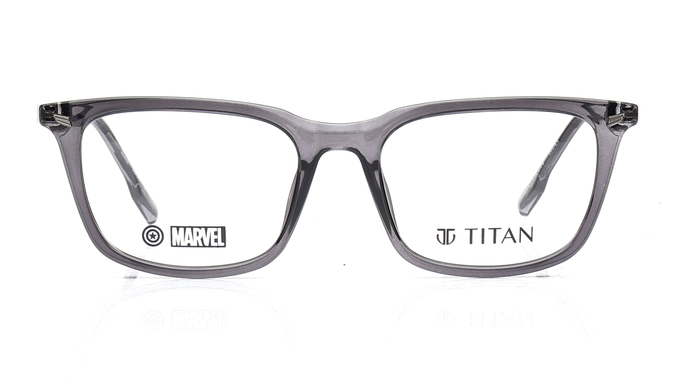 Image 1 of Grey Rectangle Eyeglasses for Men from Titan Available at Titan Eye+