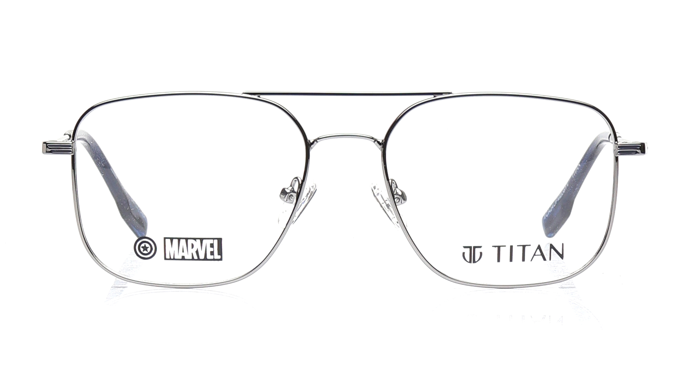 Image 1 of Gun Metal Navigator Eyeglasses for Men from Titan Available at Titan Eye+