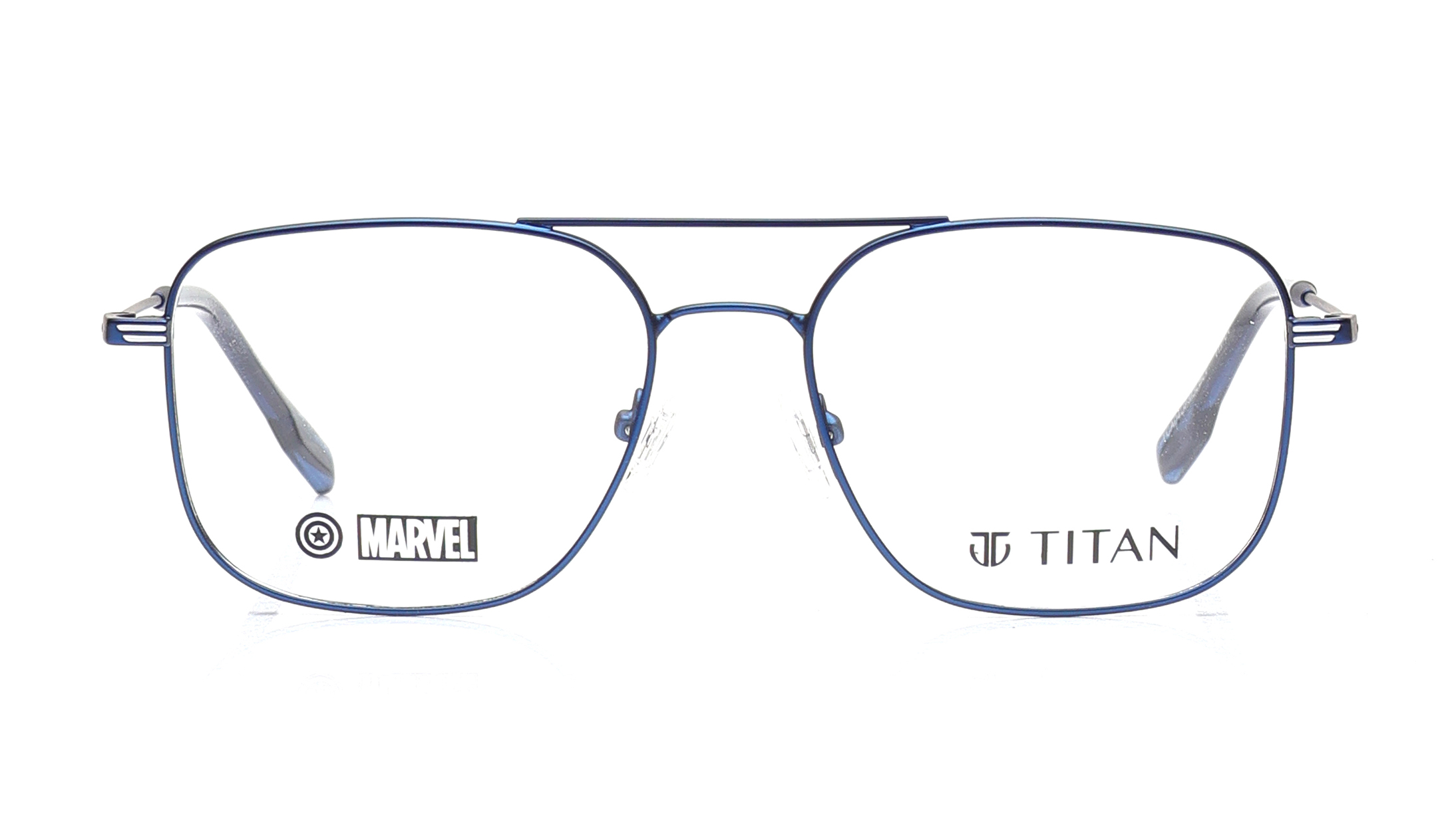 Image 1 of Blue Navigator Eyeglasses for Men from Titan Available at Titan Eye+
