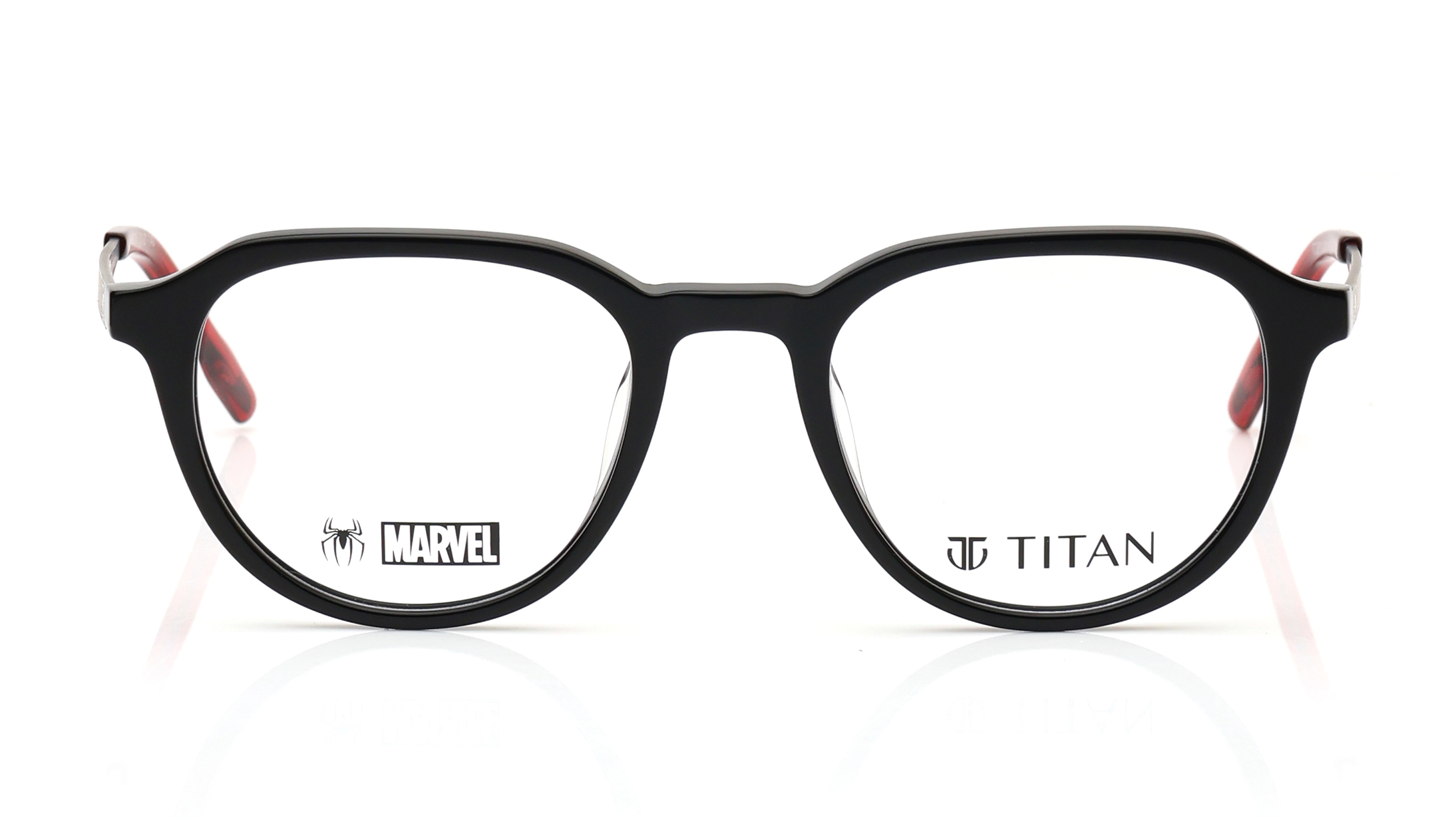Image 1 of Black Round Eyeglasses for Men and Women from Titan Available at Titan Eye+