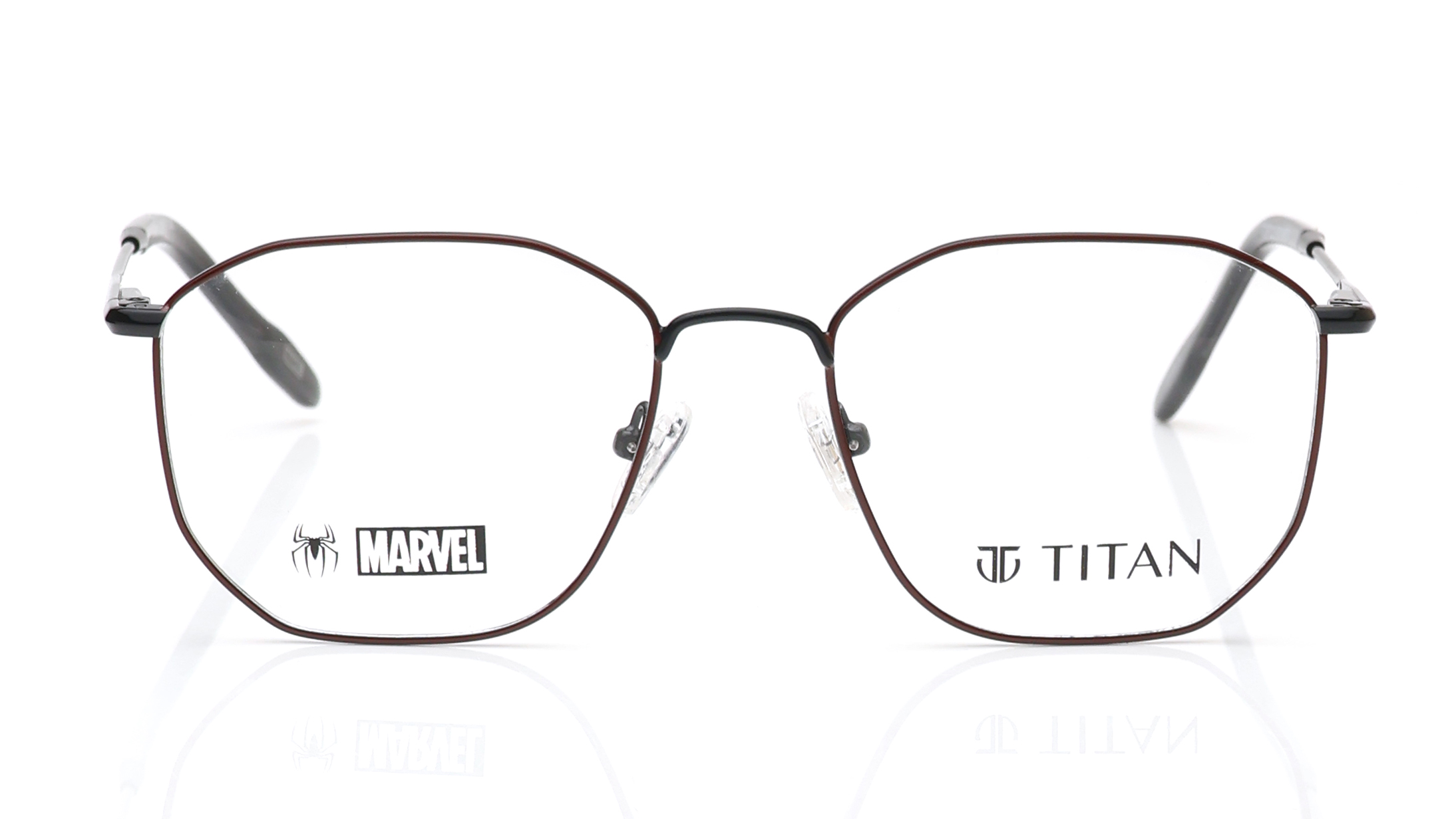 Image 1 of Red Square Eyeglasses for Men and Women from Titan Available at Titan Eye+