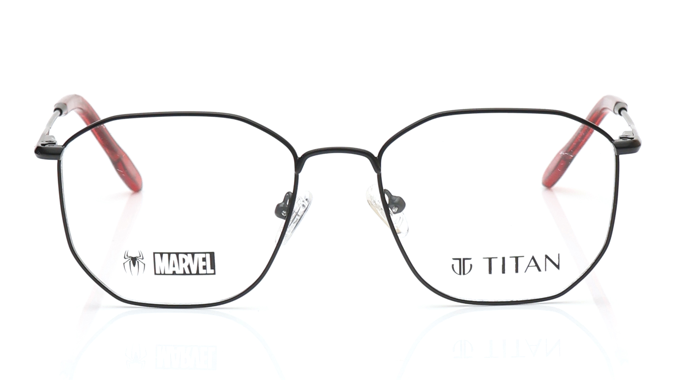 Image 1 of Black Square Eyeglasses for Men and Women from Titan Available at Titan Eye+