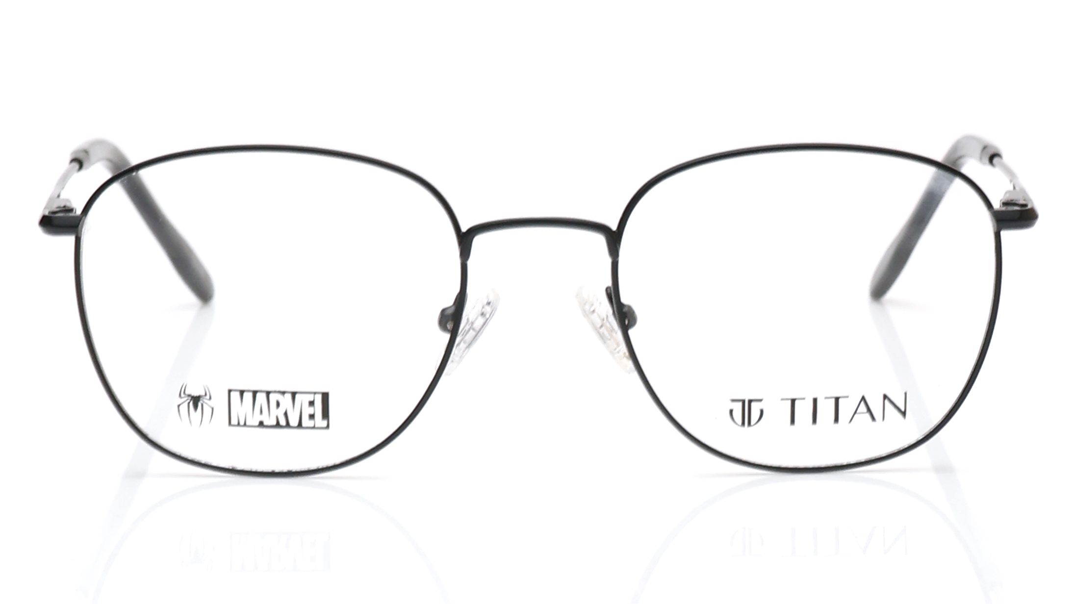 Image 1 of Black Square Eyeglasses for Men and Women from Titan Available at Titan Eye+