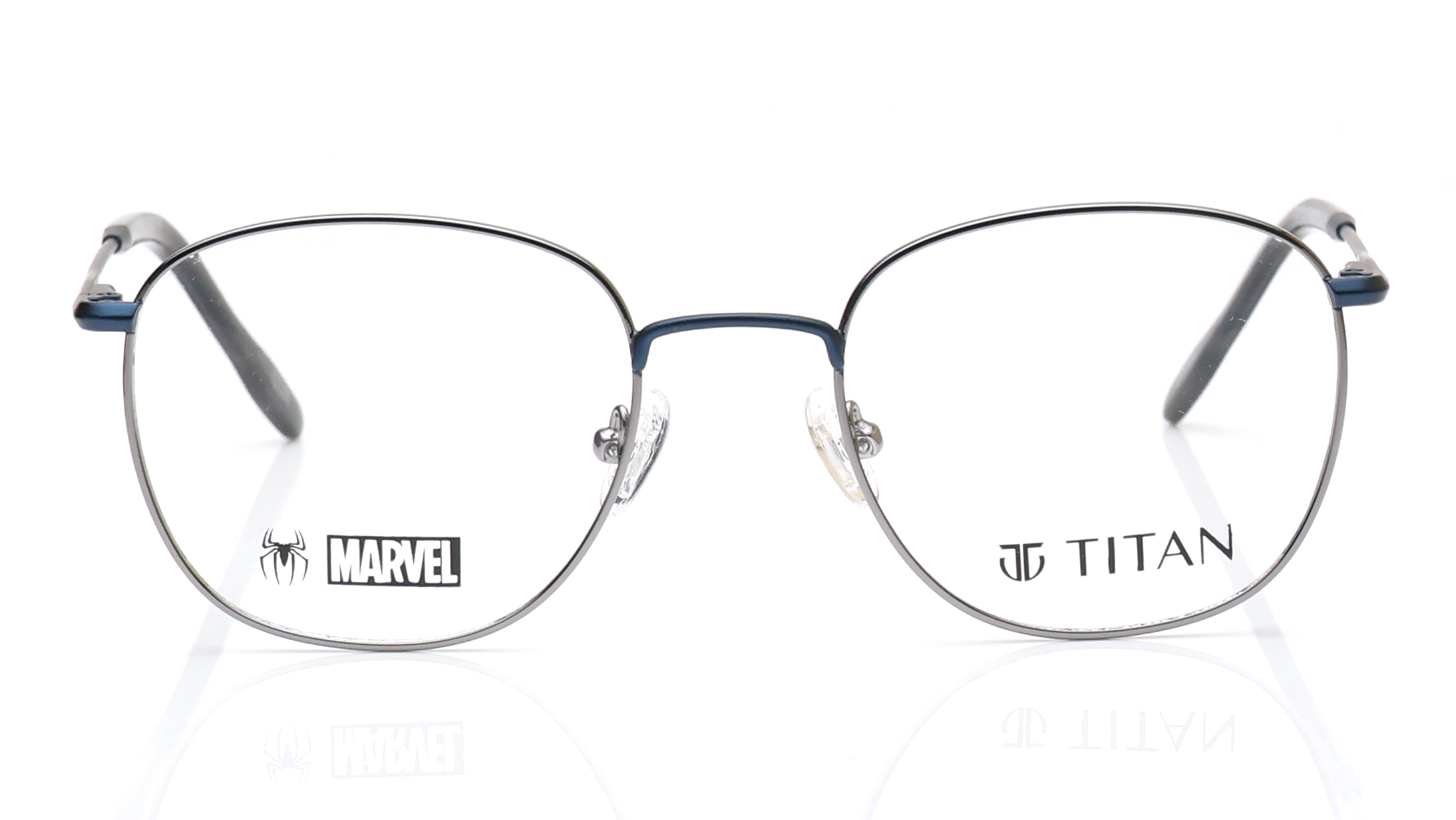 Image 1 of Grey Square Eyeglasses for Men and Women from Titan Available at Titan Eye+