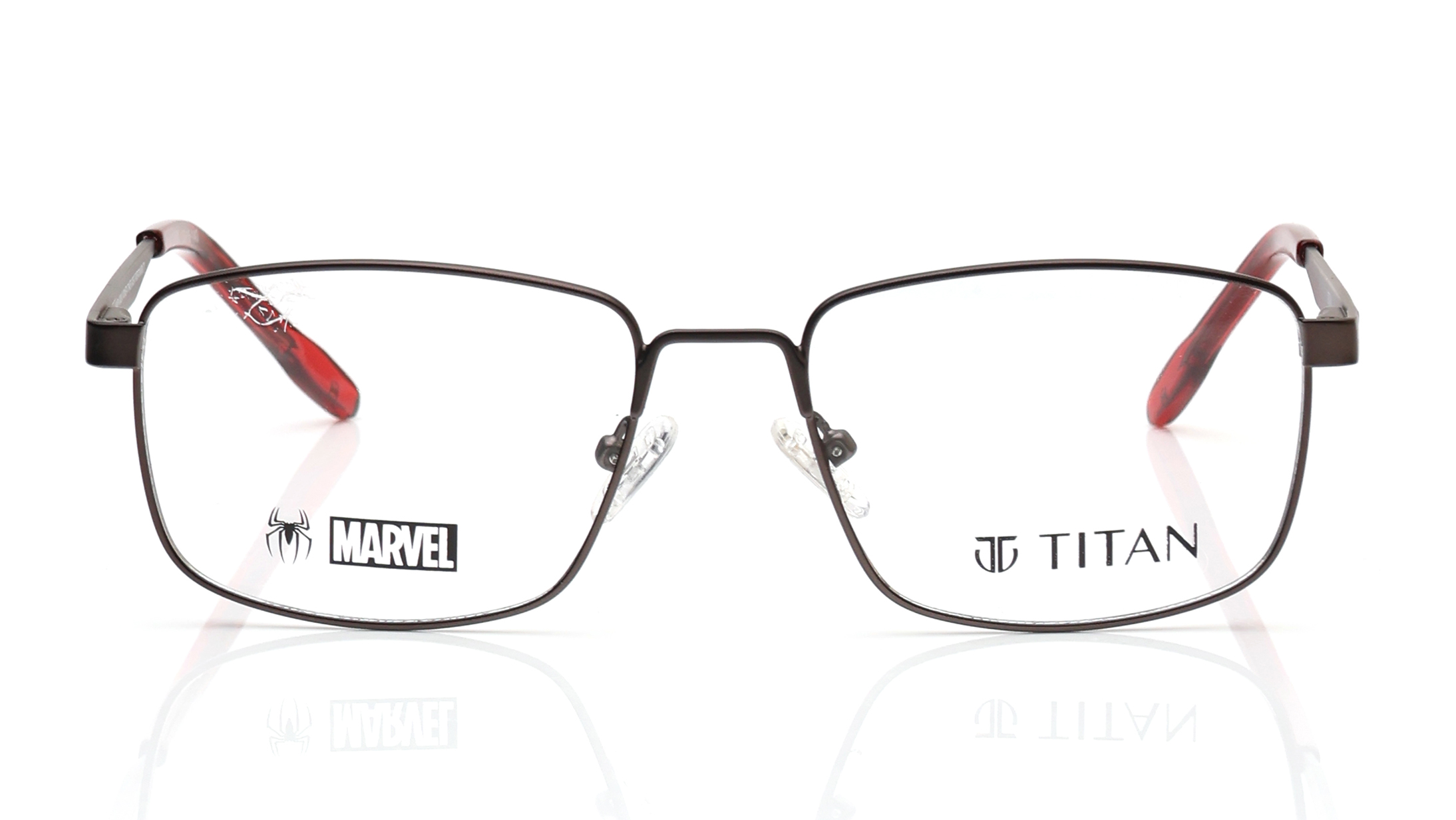 Image 1 of Grey Square Eyeglasses for Men and Women from Titan Available at Titan Eye+