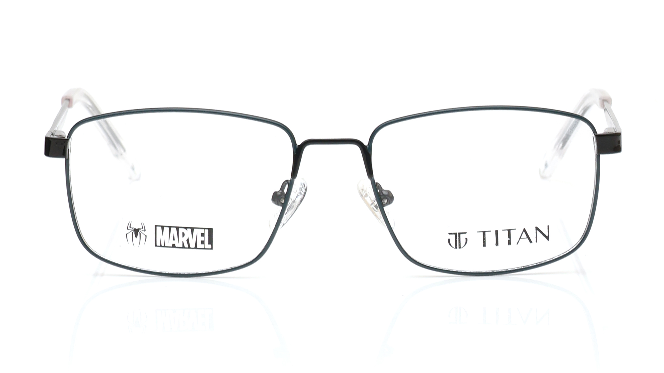 Image 1 of Blue Square Eyeglasses for Men and Women from Titan Available at Titan Eye+
