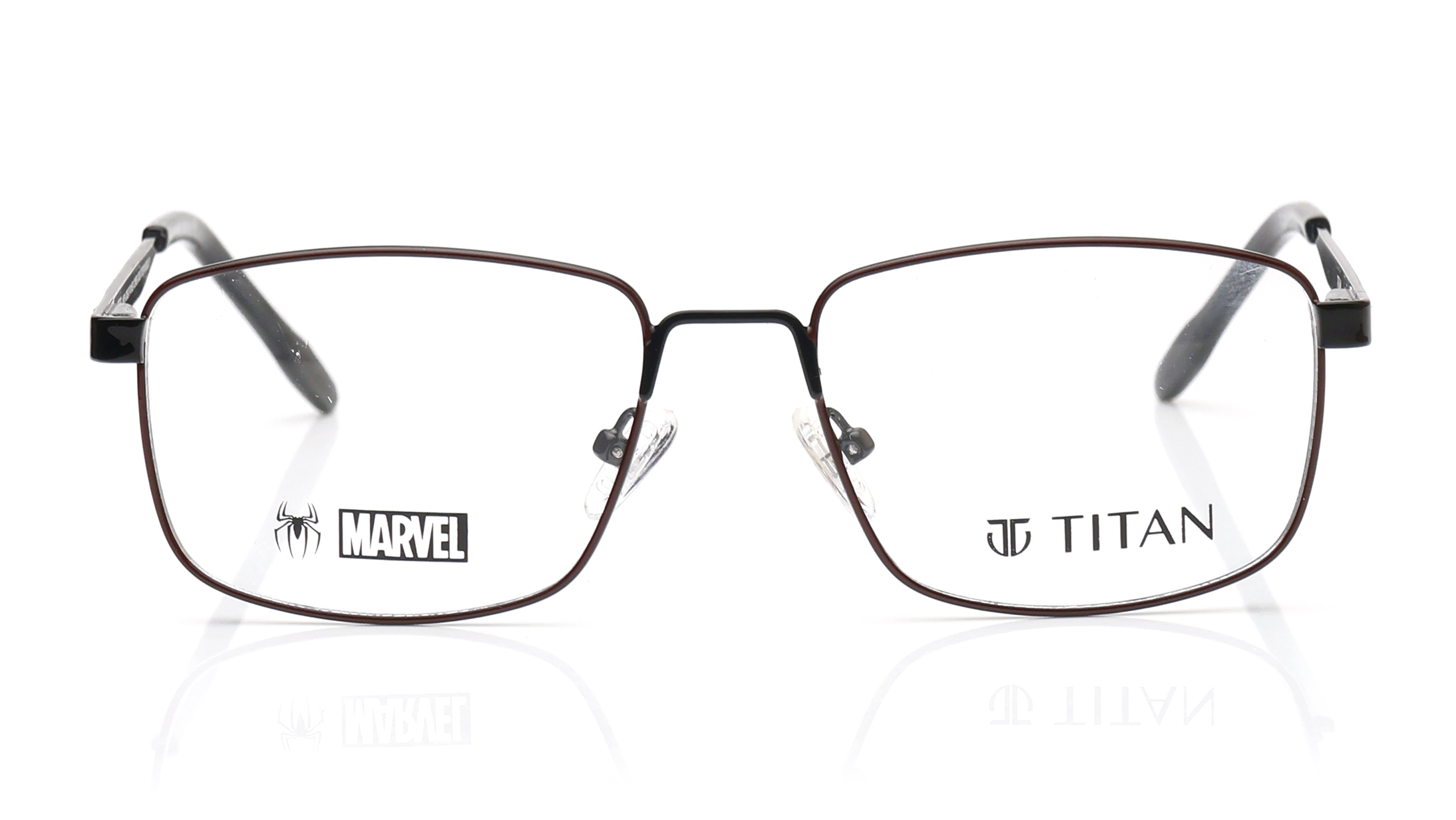 Image 1 of Red Square Eyeglasses for Men and Women from Titan Available at Titan Eye+