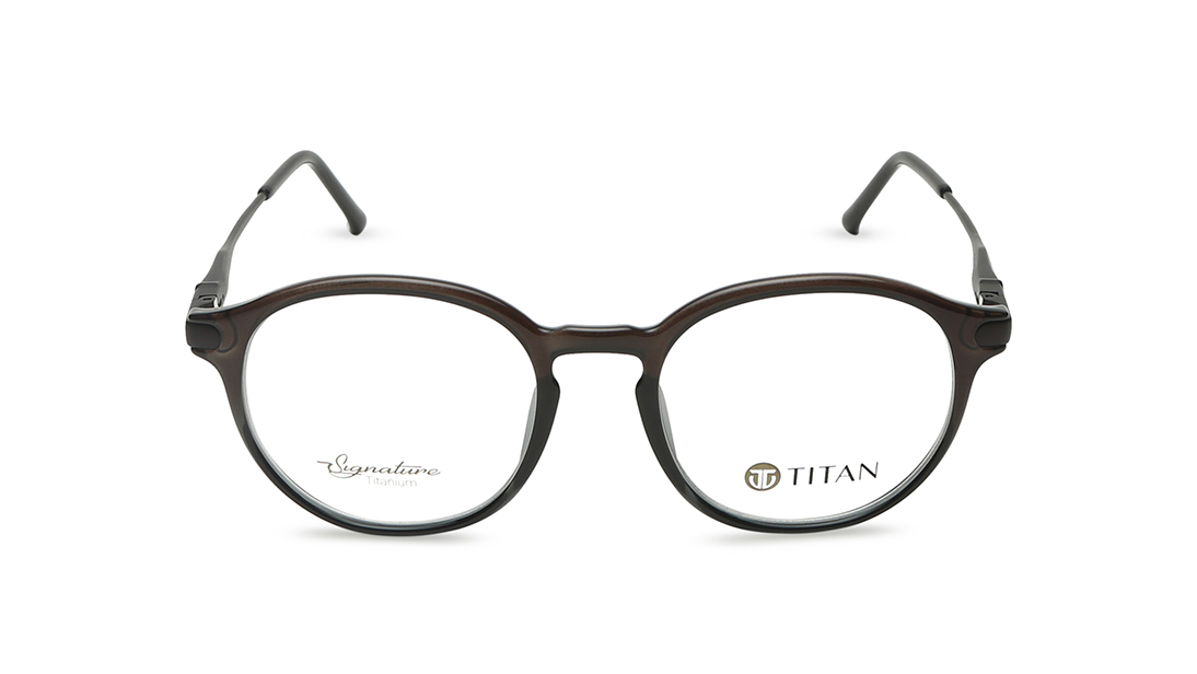 Image 1 of Brown Round Men Eyeglasses (TF1116MFC3V|49) from Titan Available at Titan Eye+